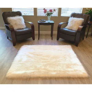 Legacy Home Faux Sheepskin Square Shag Area Rug