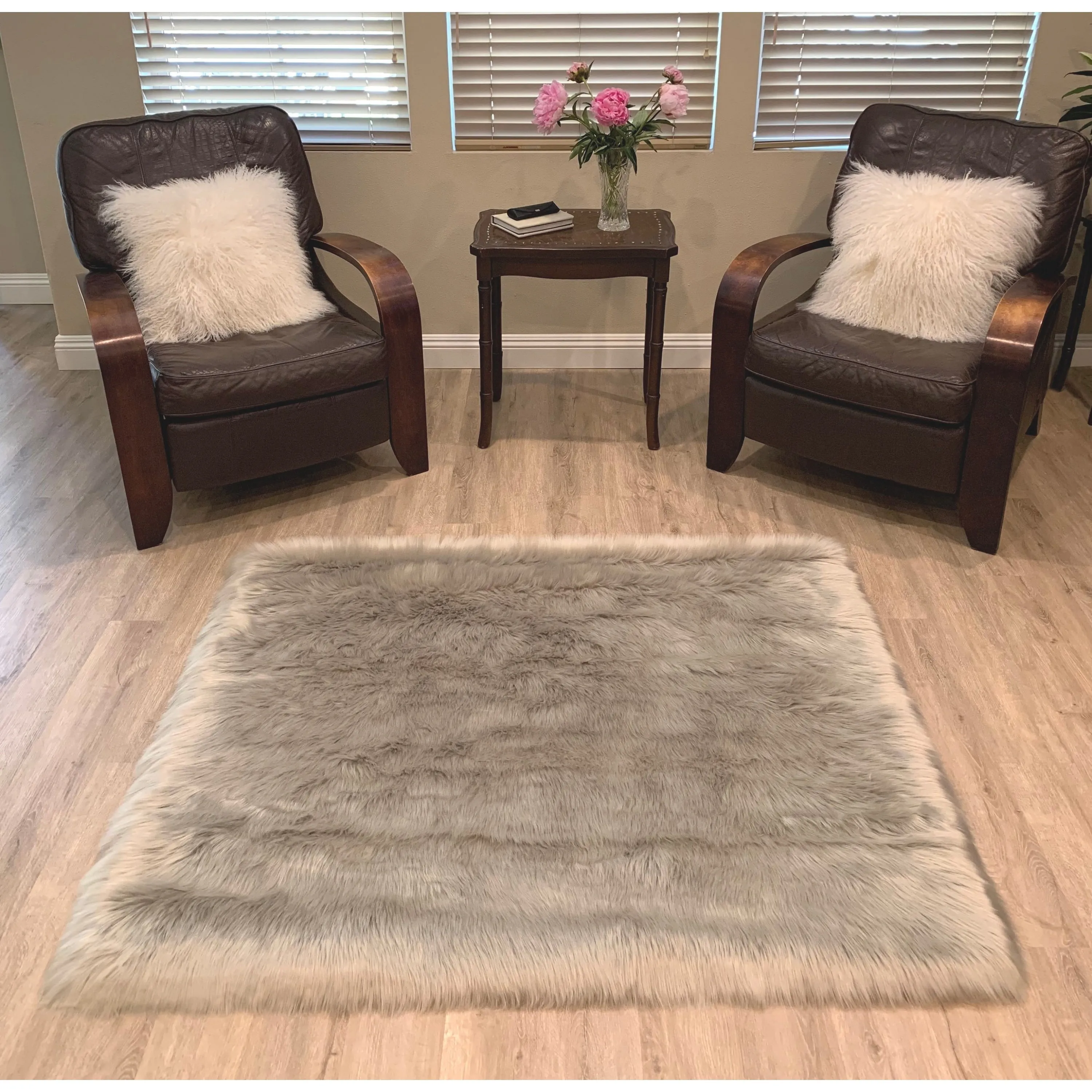 Legacy Home Faux Sheepskin Square Shag Area Rug
