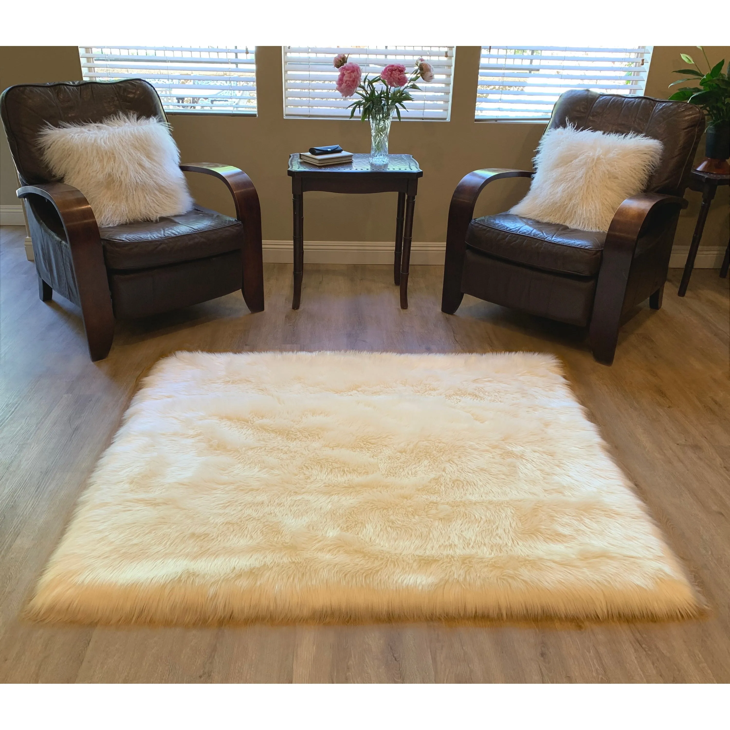 Legacy Home Faux Sheepskin Square Shag Area Rug