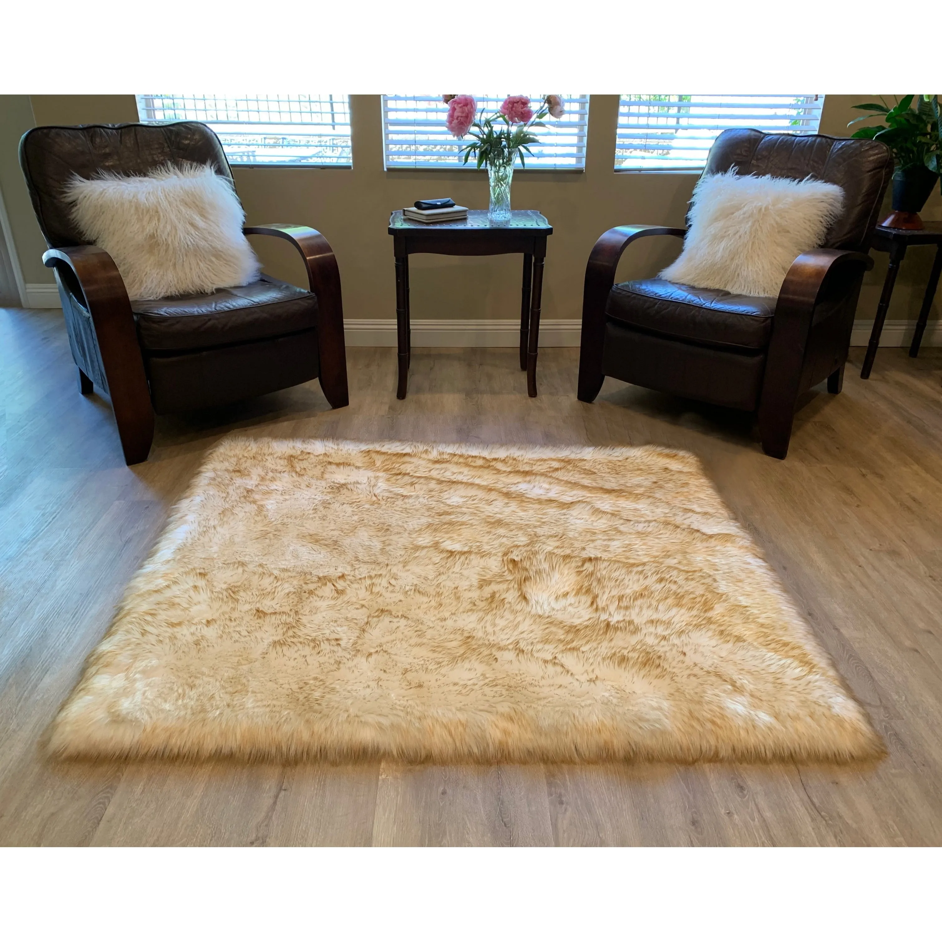 Legacy Home Faux Sheepskin Square Shag Area Rug