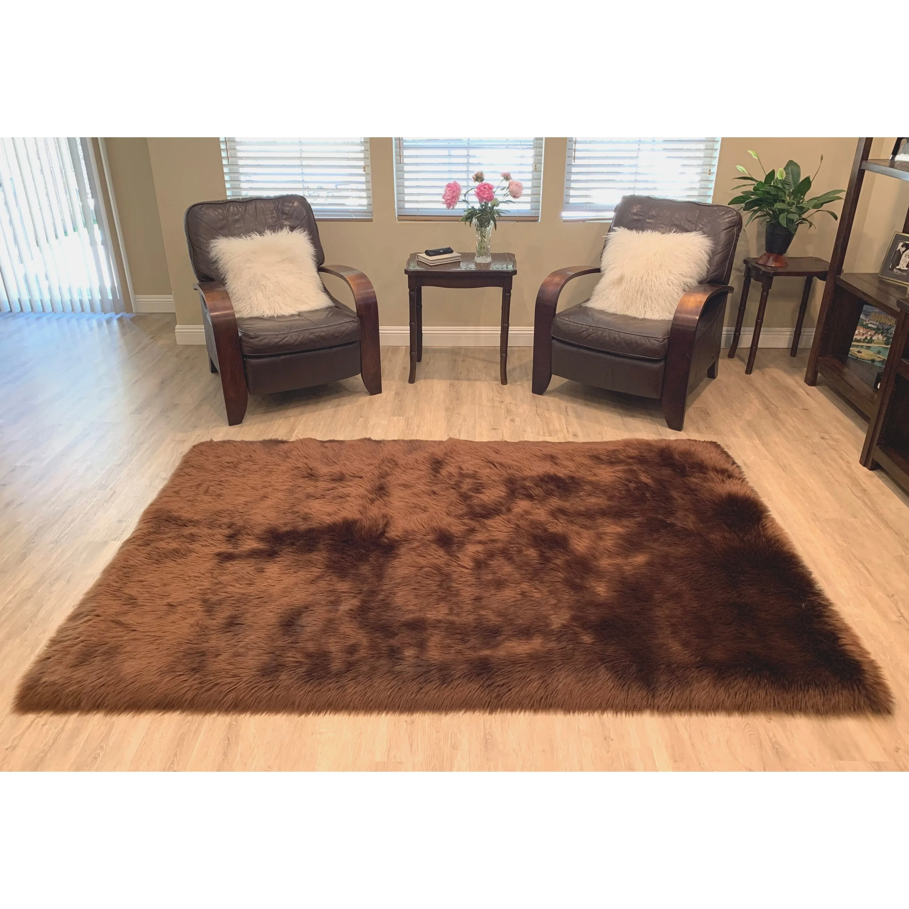 Legacy Home Faux Sheepskin Square Shag Area Rug