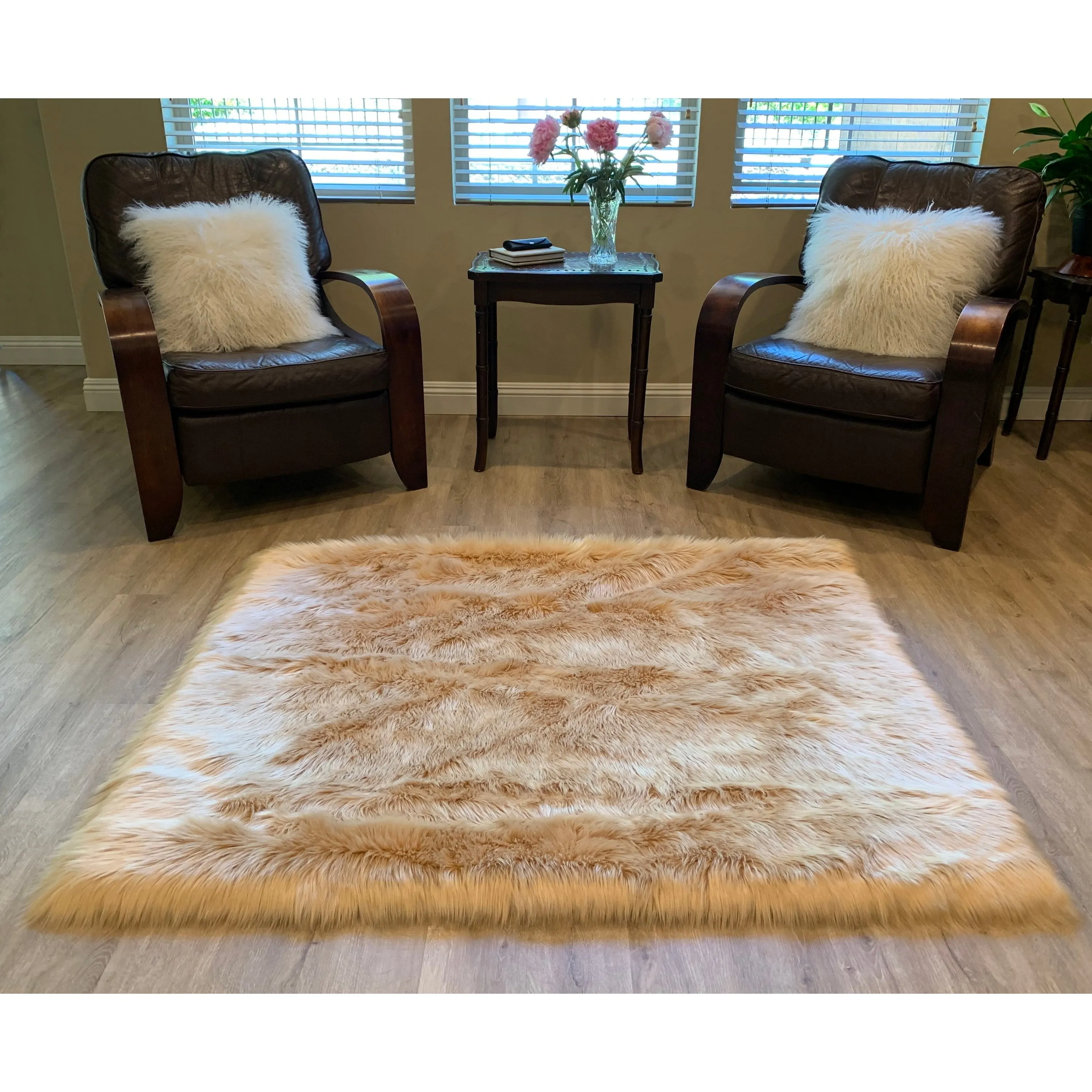 Legacy Home Faux Sheepskin Square Shag Area Rug