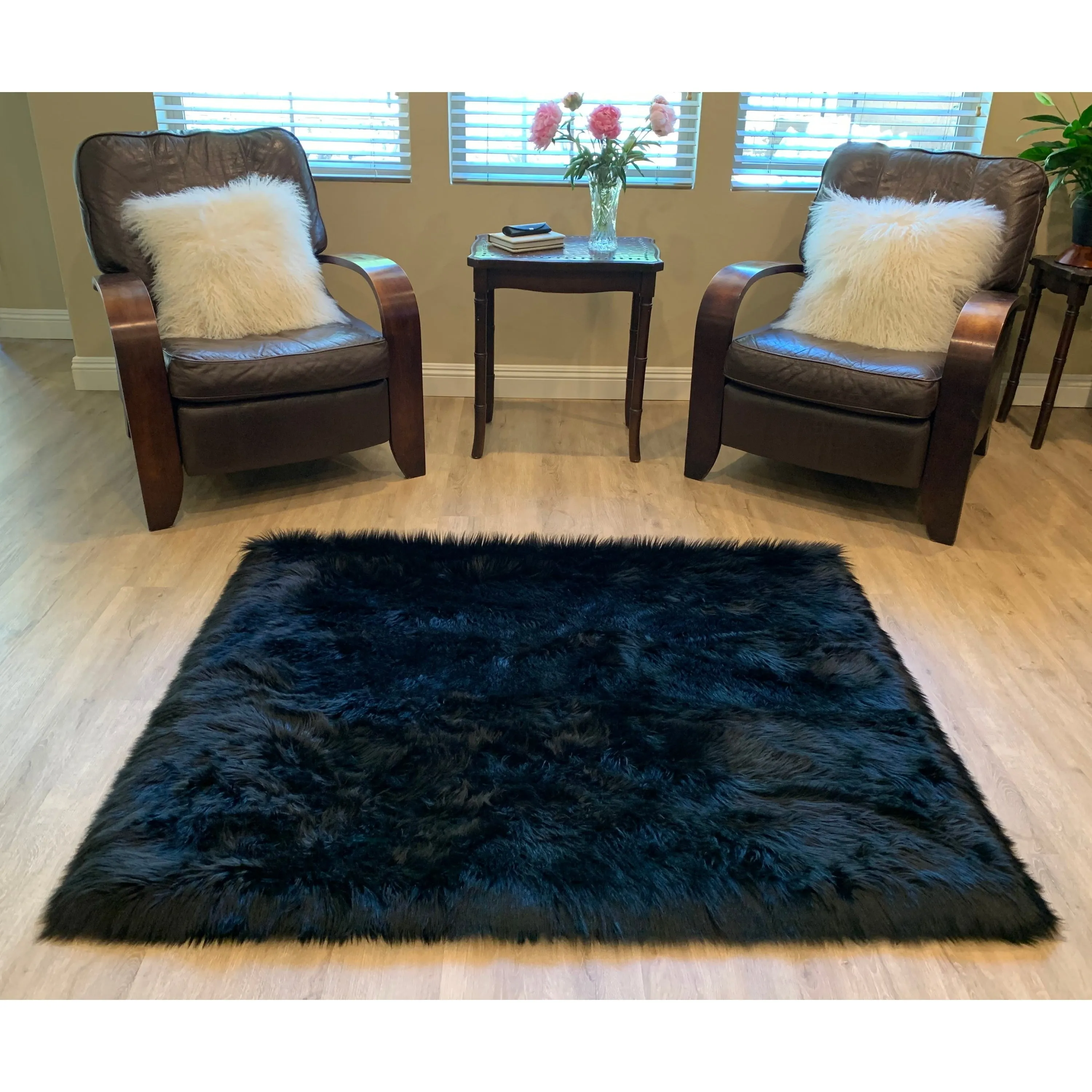Legacy Home Faux Sheepskin Square Shag Area Rug