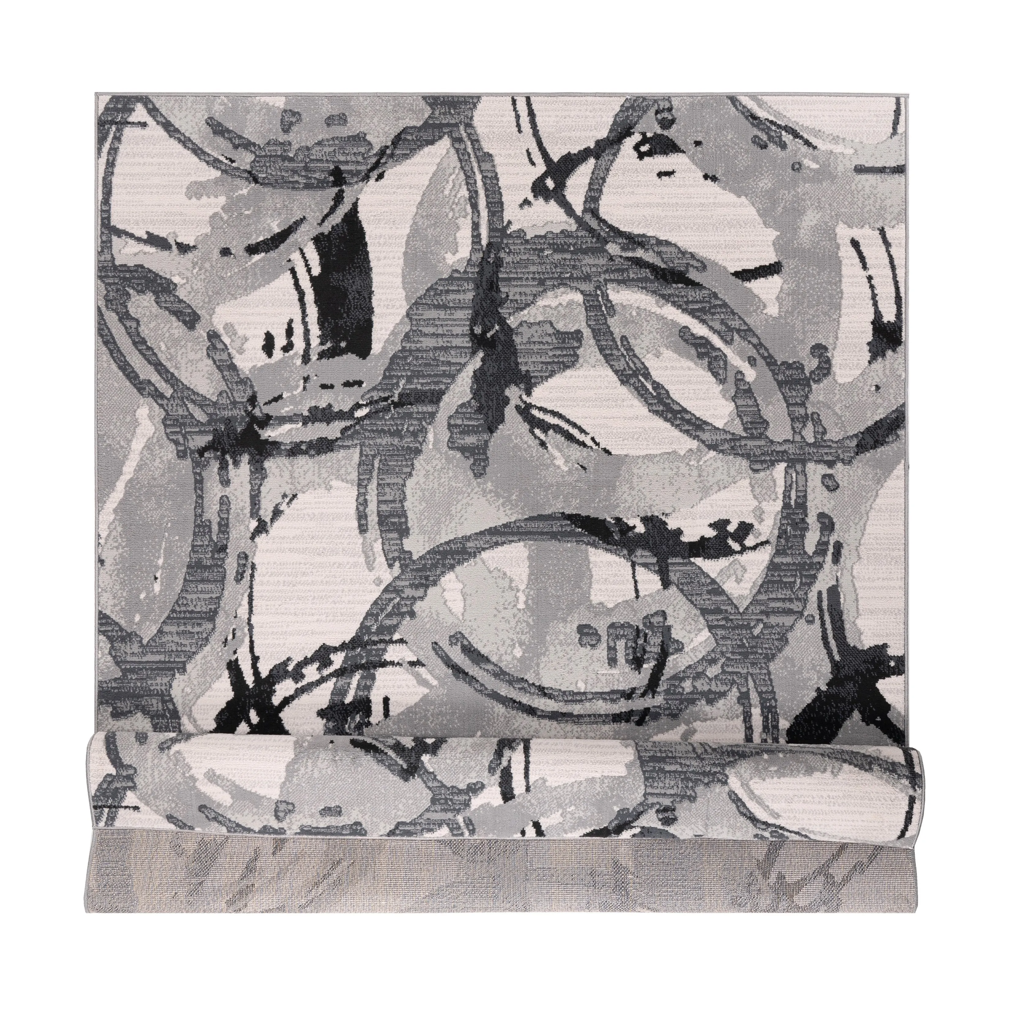 Lela Collection Geometric Circles Polyester Rug