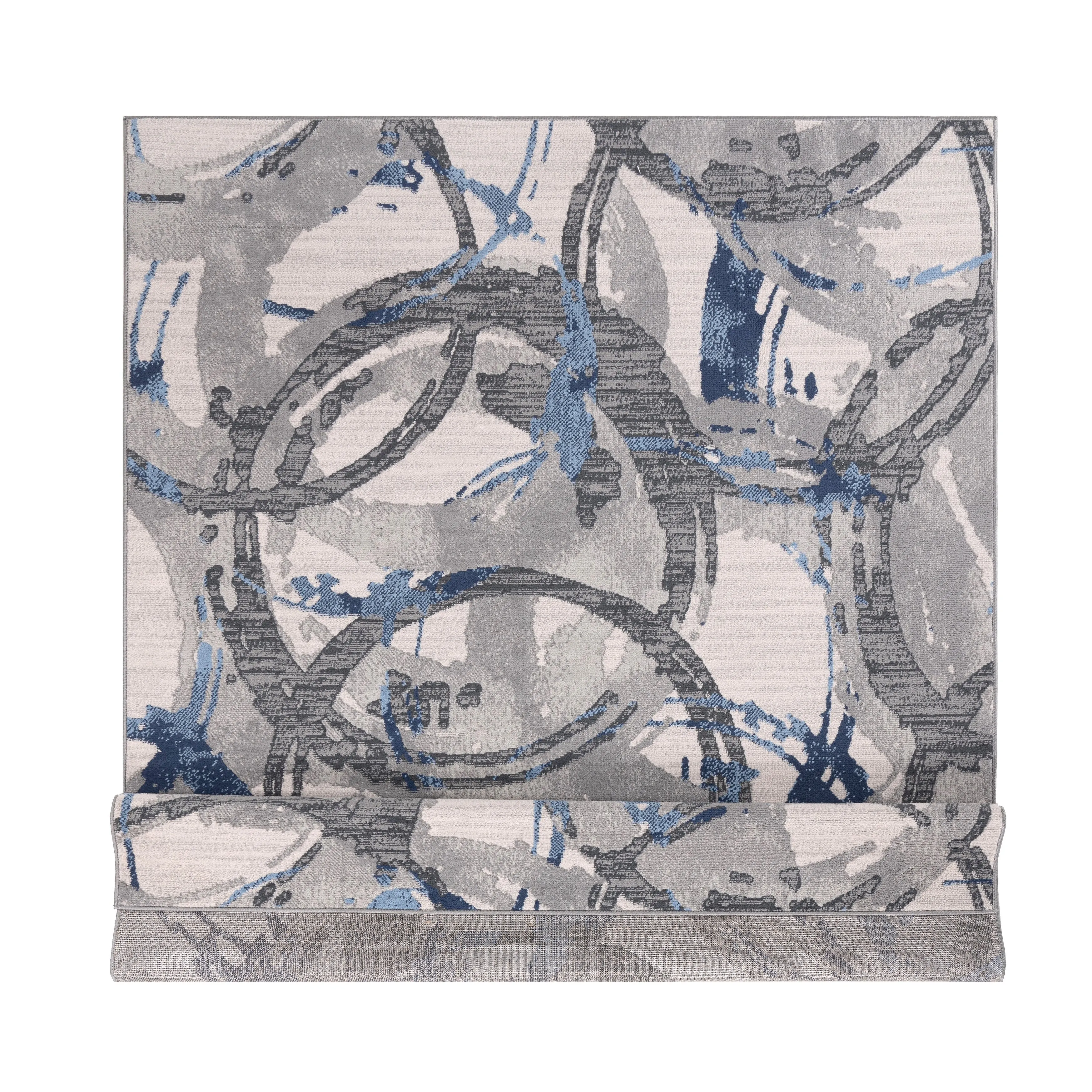 Lela Collection Geometric Circles Polyester Rug