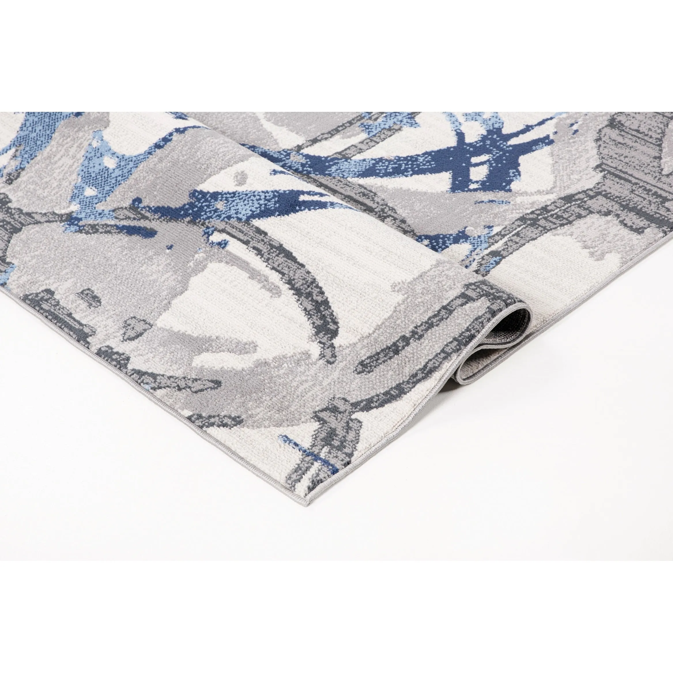 Lela Collection Geometric Circles Polyester Rug