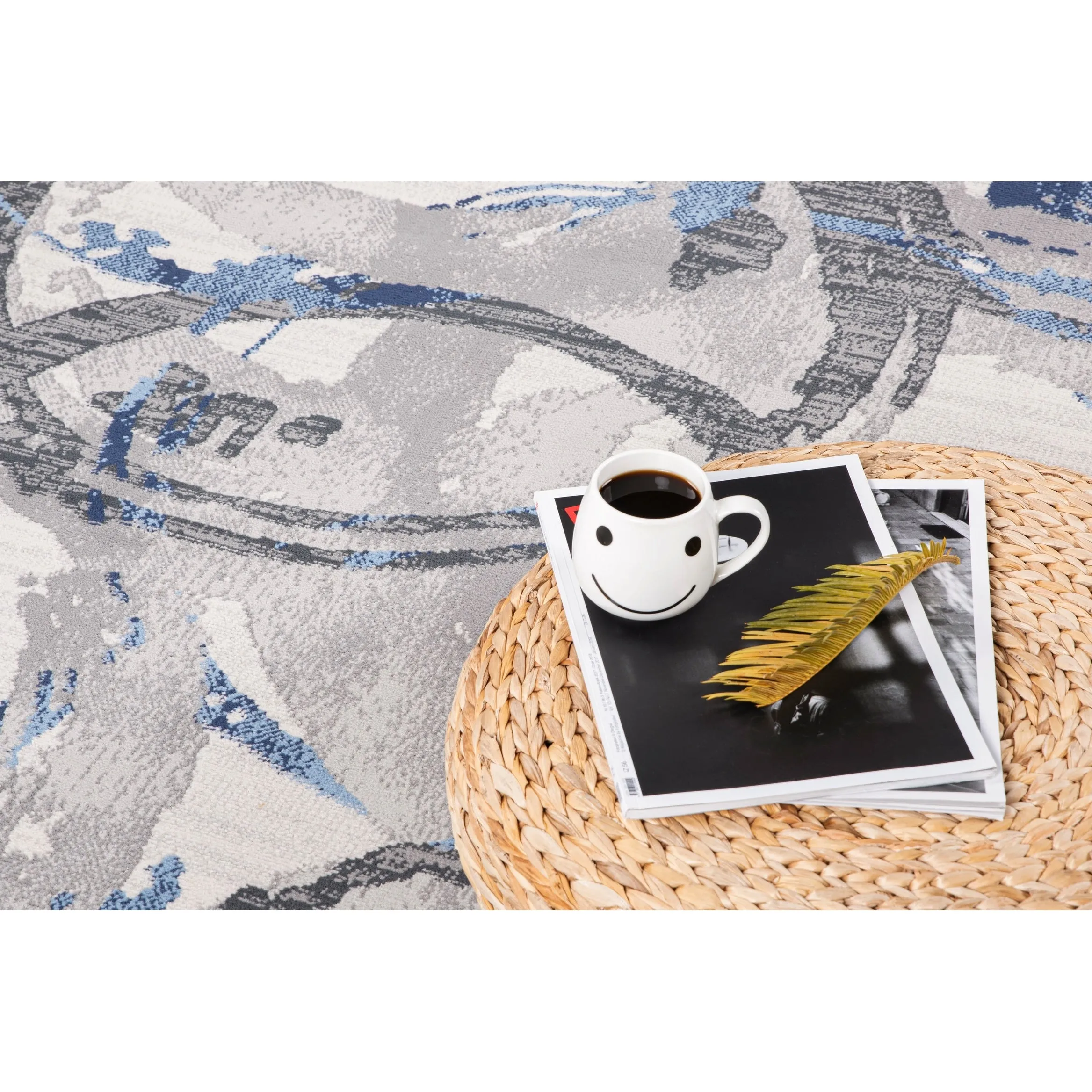 Lela Collection Geometric Circles Polyester Rug