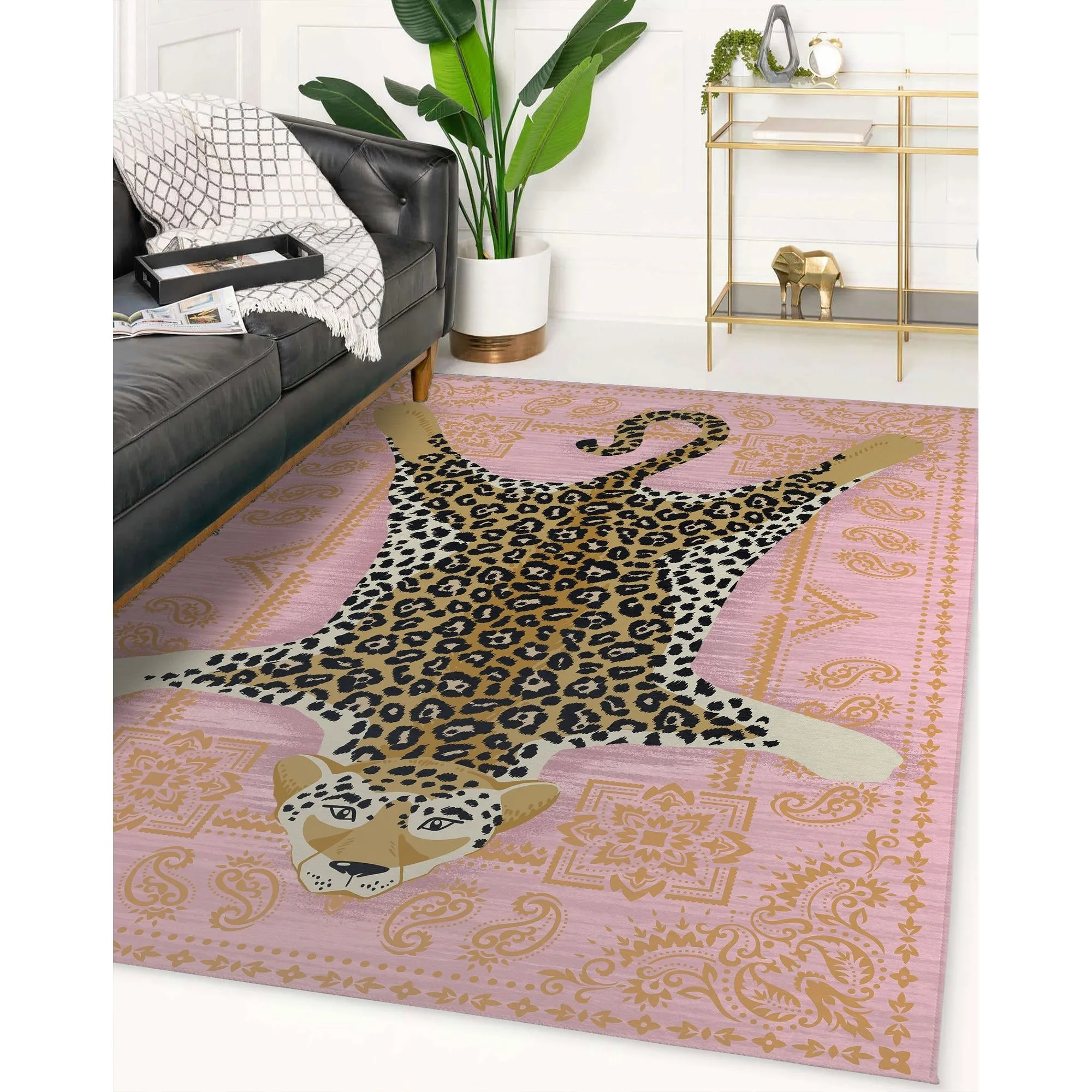 LEOPARD PINK Area Rug By Kavka Designs