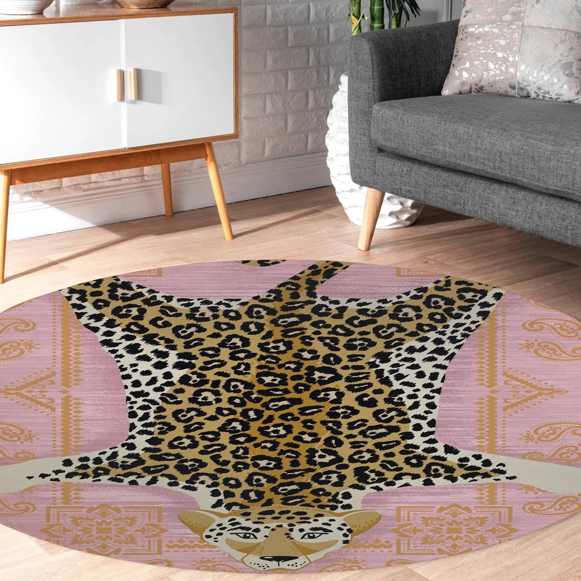 LEOPARD PINK Area Rug By Kavka Designs