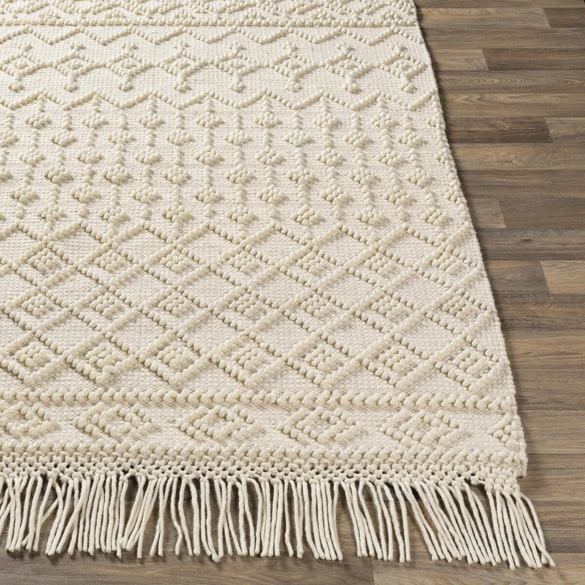 Les Handmade Modern Farmhouse Wool Area Rug
