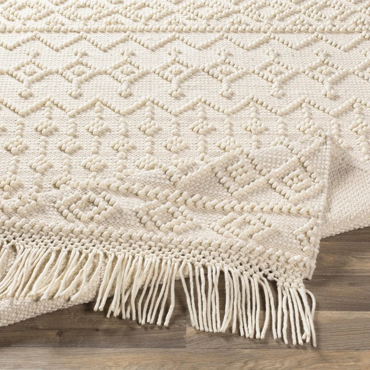 Les Handmade Modern Farmhouse Wool Area Rug