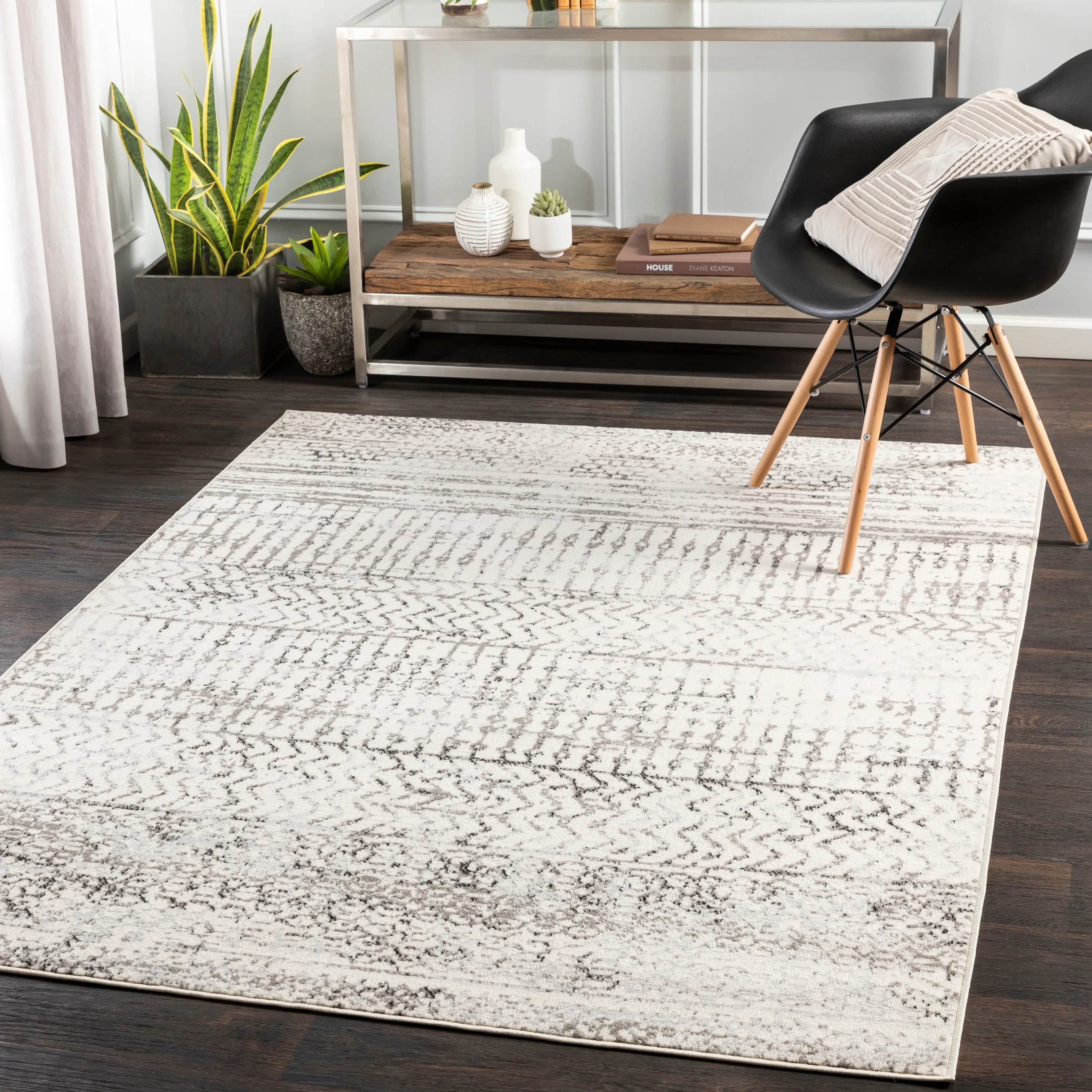Levin Distressed Moroccan Stripe Area Rug
