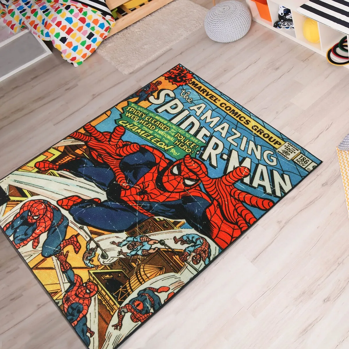 Licensed Disney Marvel Spider-Man Classic Comic Book Youth Area Rug - 4' 6 x 6' 6