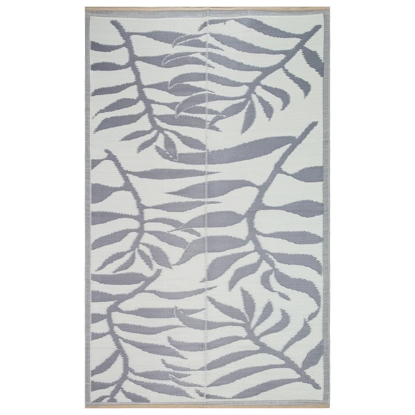 Lightweight Indoor Outdoor Reversible Area Rug -5.9 x 8.9 Feet - Leaf Pattern - N/A
