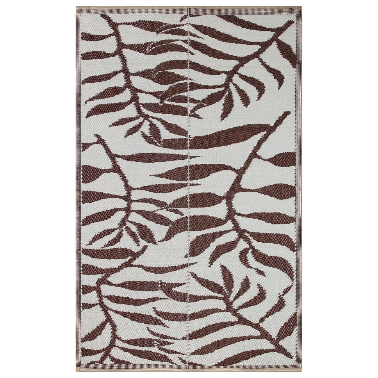 Lightweight Indoor Outdoor Reversible Area Rug -5.9 x 8.9 Feet - Leaf Pattern - N/A