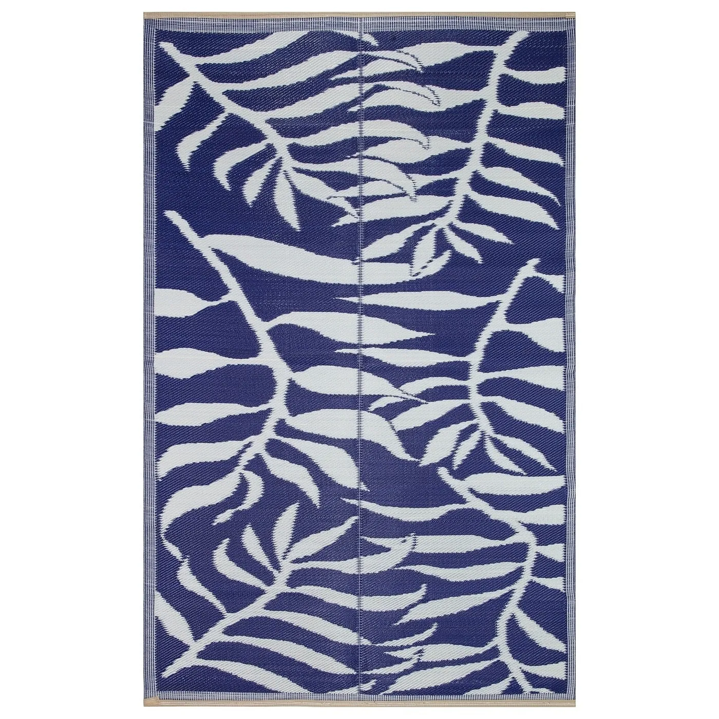 Lightweight Indoor Outdoor Reversible Area Rug -5.9 x 8.9 Feet - Leaf Pattern - N/A