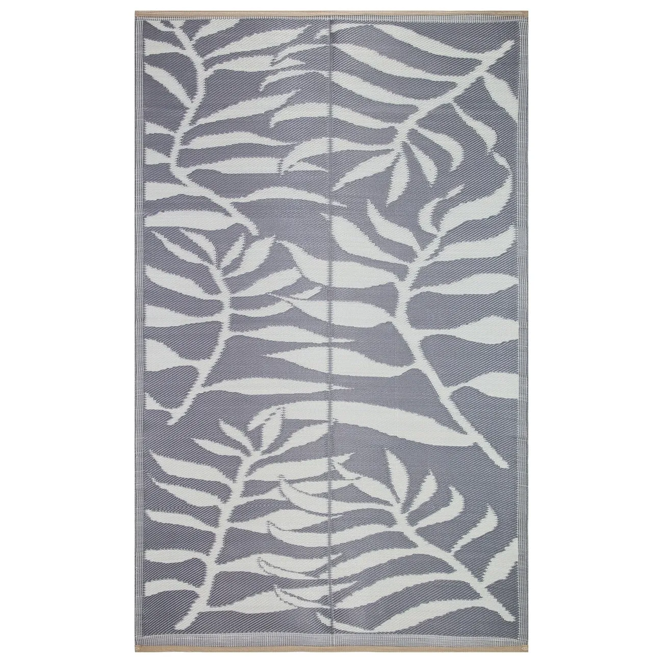Lightweight Indoor Outdoor Reversible Area Rug -5.9 x 8.9 Feet - Leaf Pattern - N/A