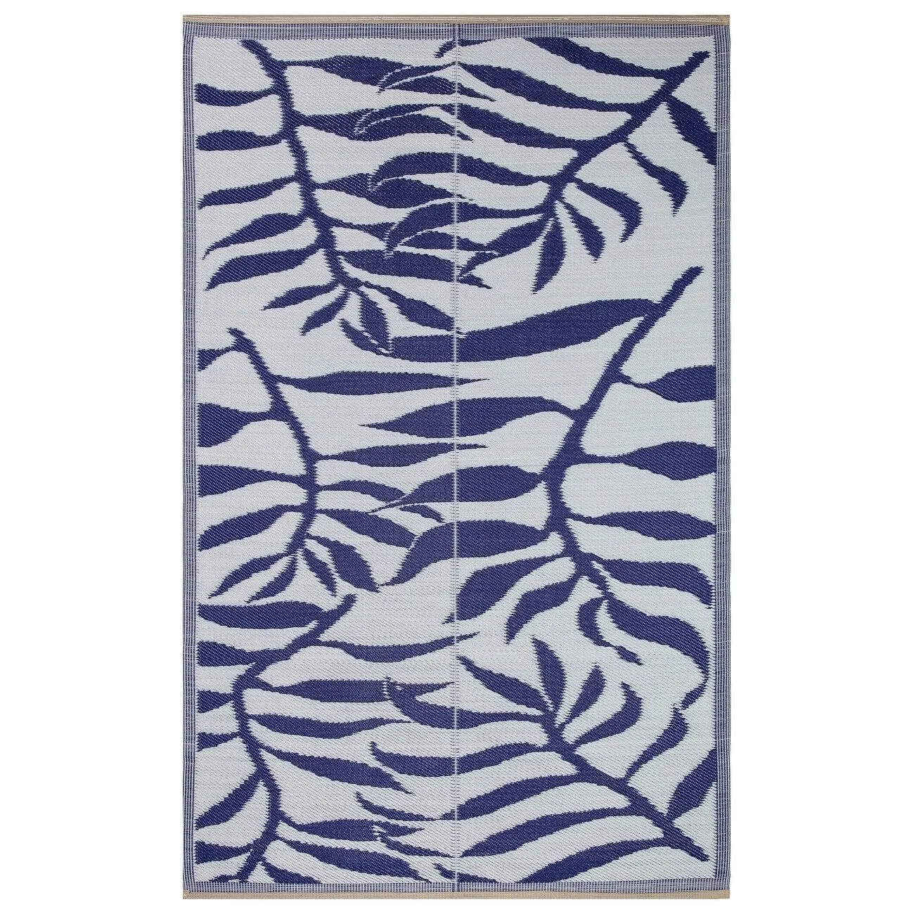 Lightweight Indoor Outdoor Reversible Area Rug -5.9 x 8.9 Feet - Leaf Pattern - N/A