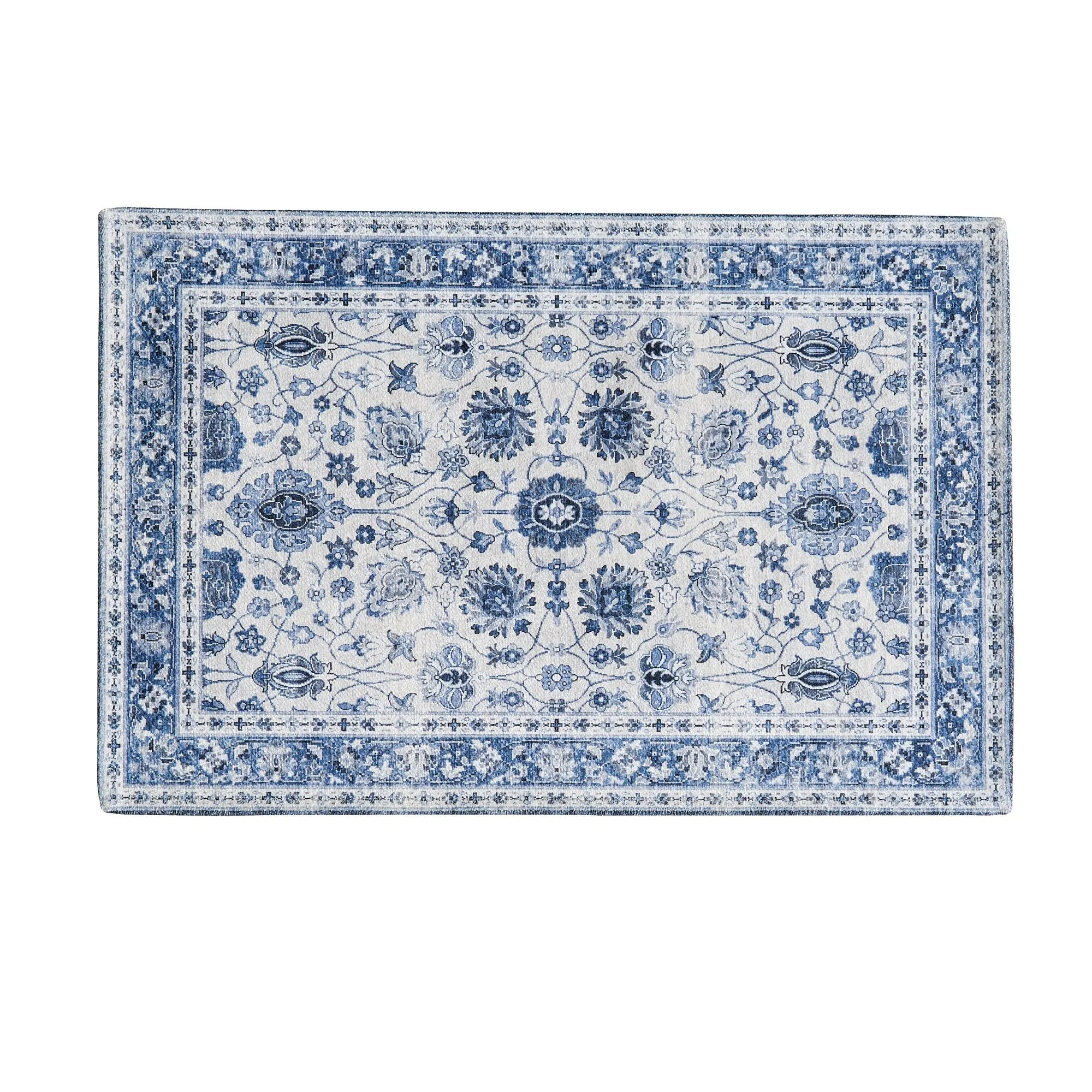 Linery & Co. Machine Washable Slip Resistant Vintage Medallion Patterned Accent Rugs