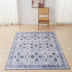 Linery & Co. Machine Washable Slip Resistant Vintage Medallion Patterned Accent Rugs