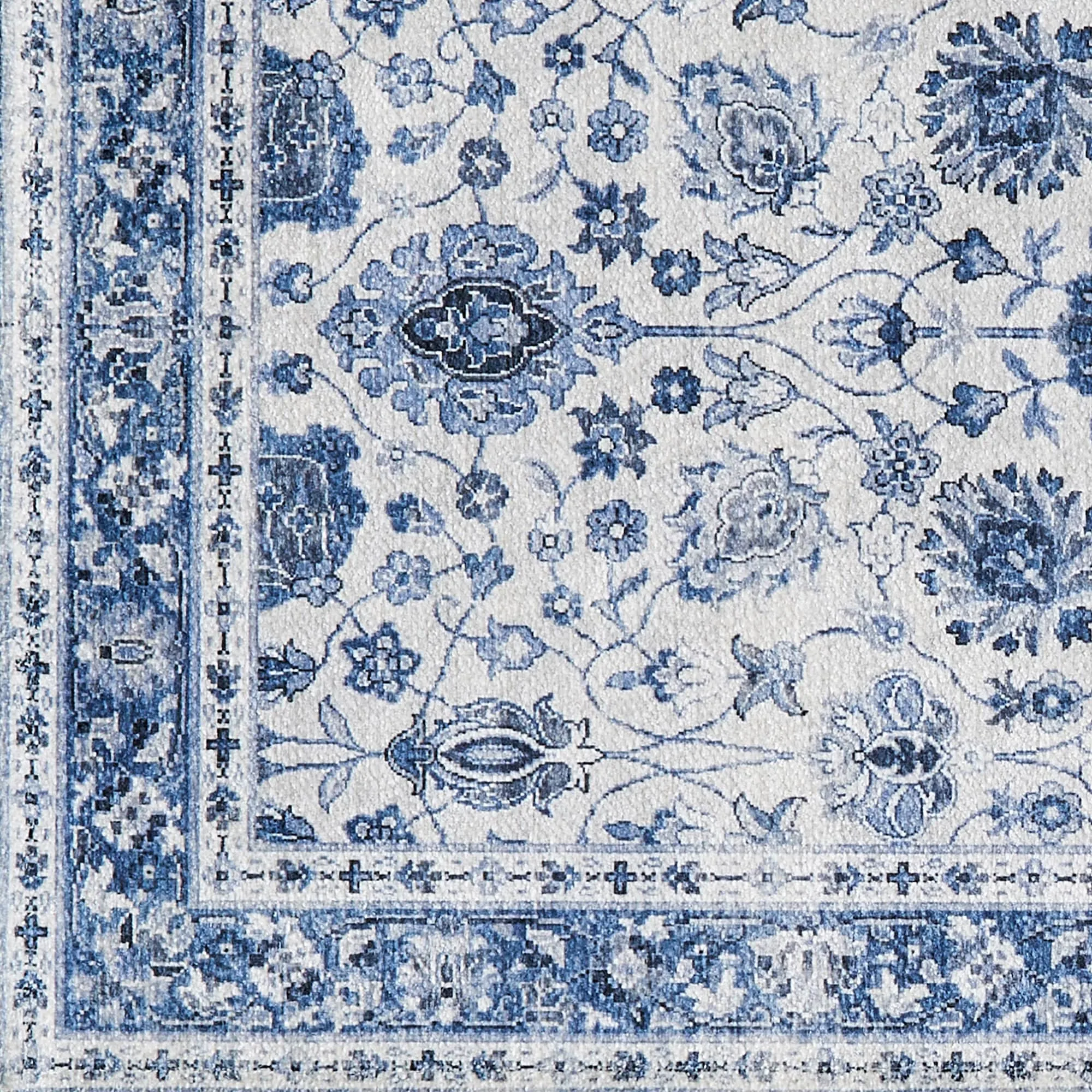 Linery & Co. Machine Washable Slip Resistant Vintage Medallion Patterned Accent Rugs
