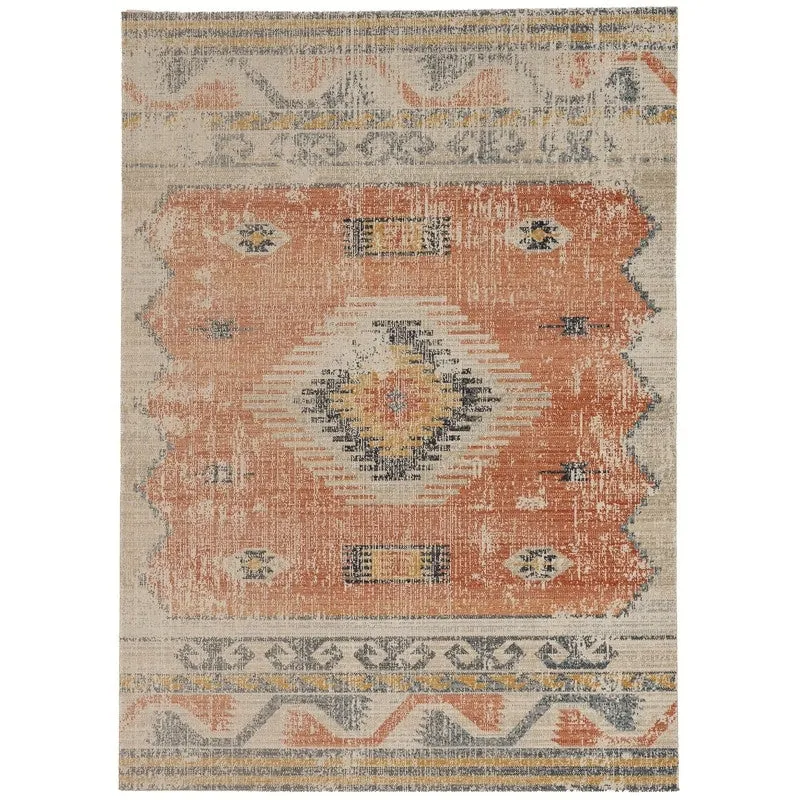 Linon Great Zero Barlow Bohemian Ivory/Rust Area Rug