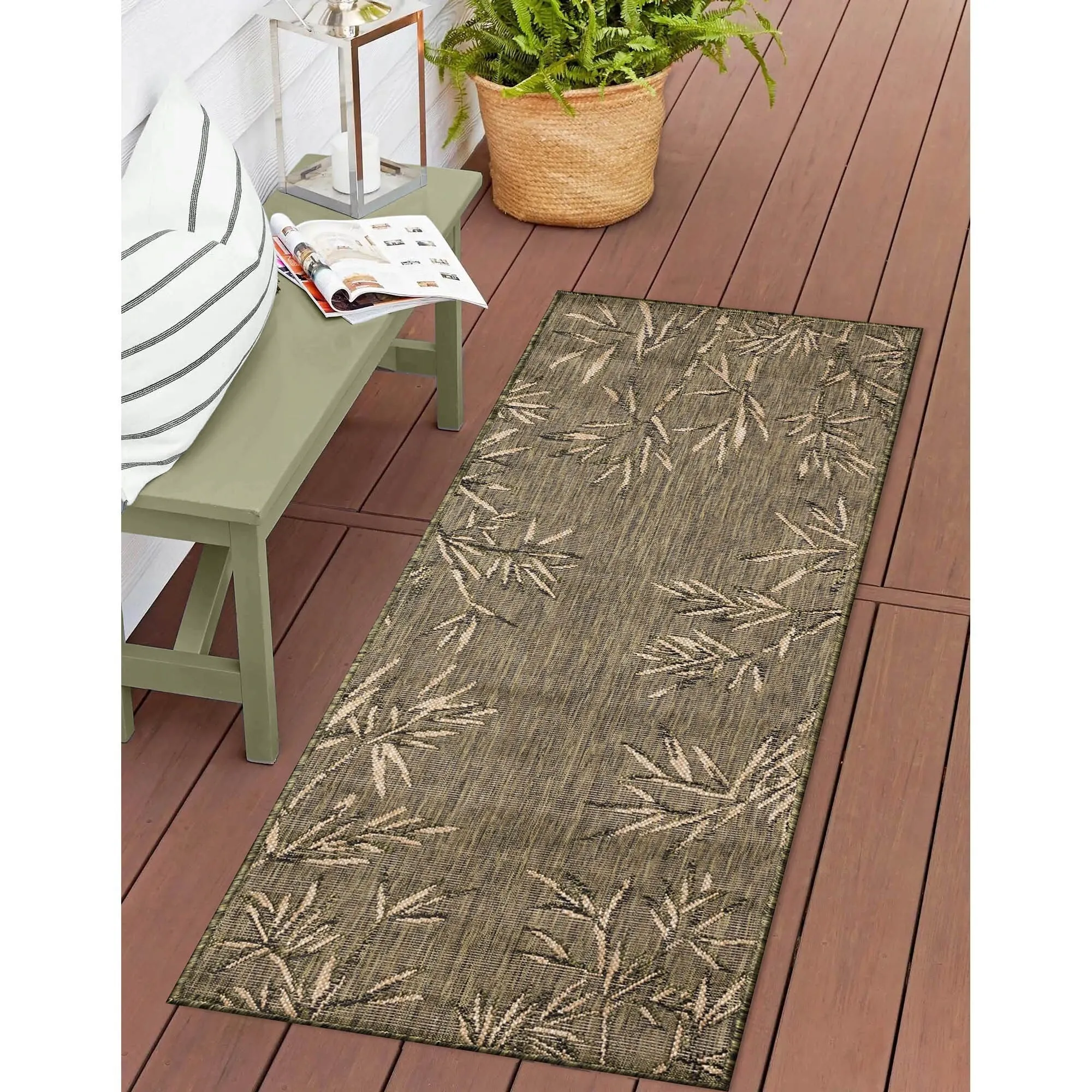Liora Manne Carmel Bamboo Border Indoor/Outdoor Rug