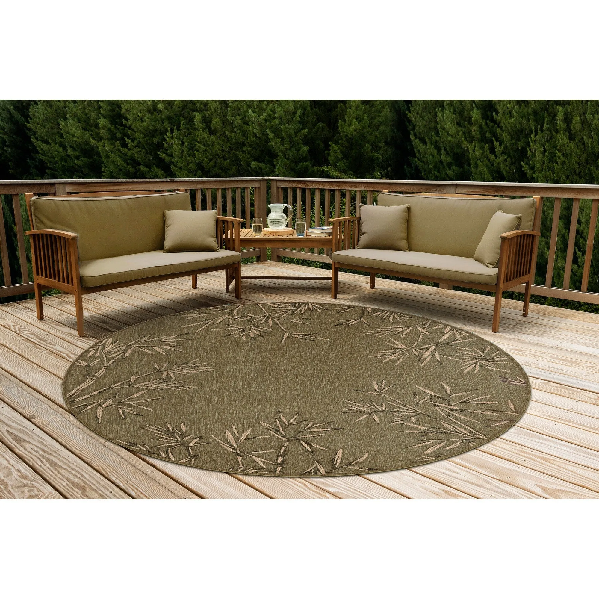Liora Manne Carmel Bamboo Border Indoor/Outdoor Rug