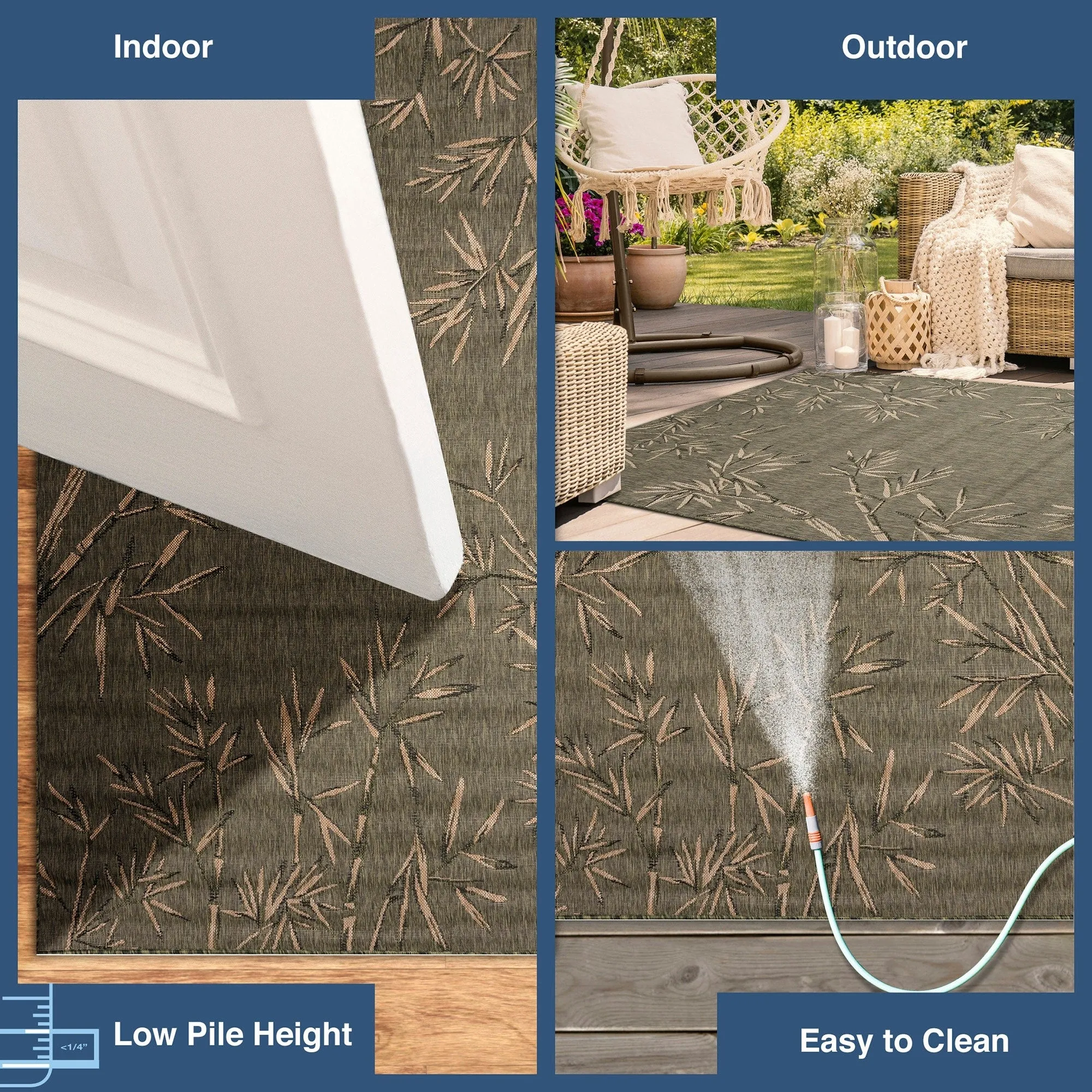 Liora Manne Carmel Bamboo Border Indoor/Outdoor Rug