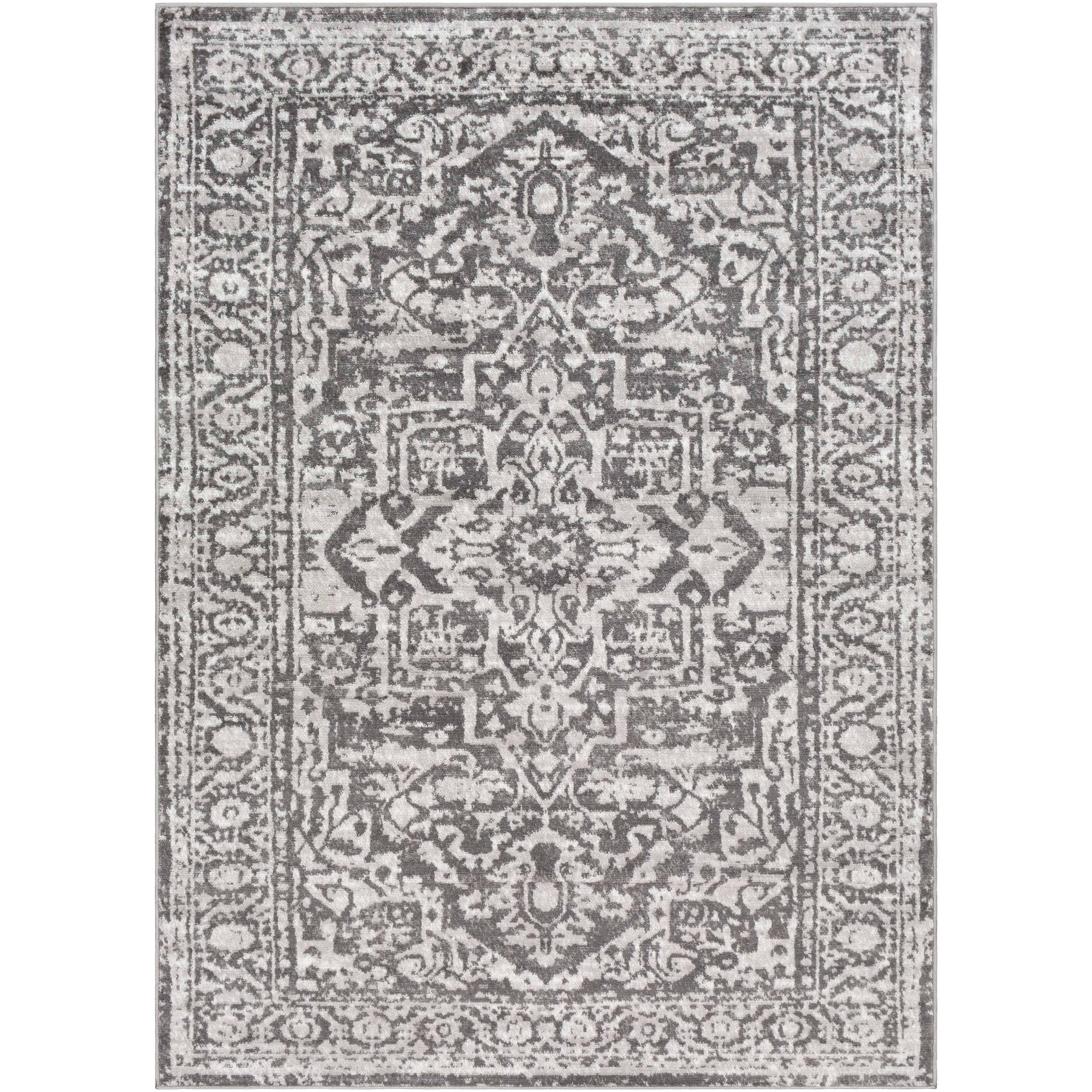 Livabliss Abbas Navy/Gray Vintage Traditional Area Rug