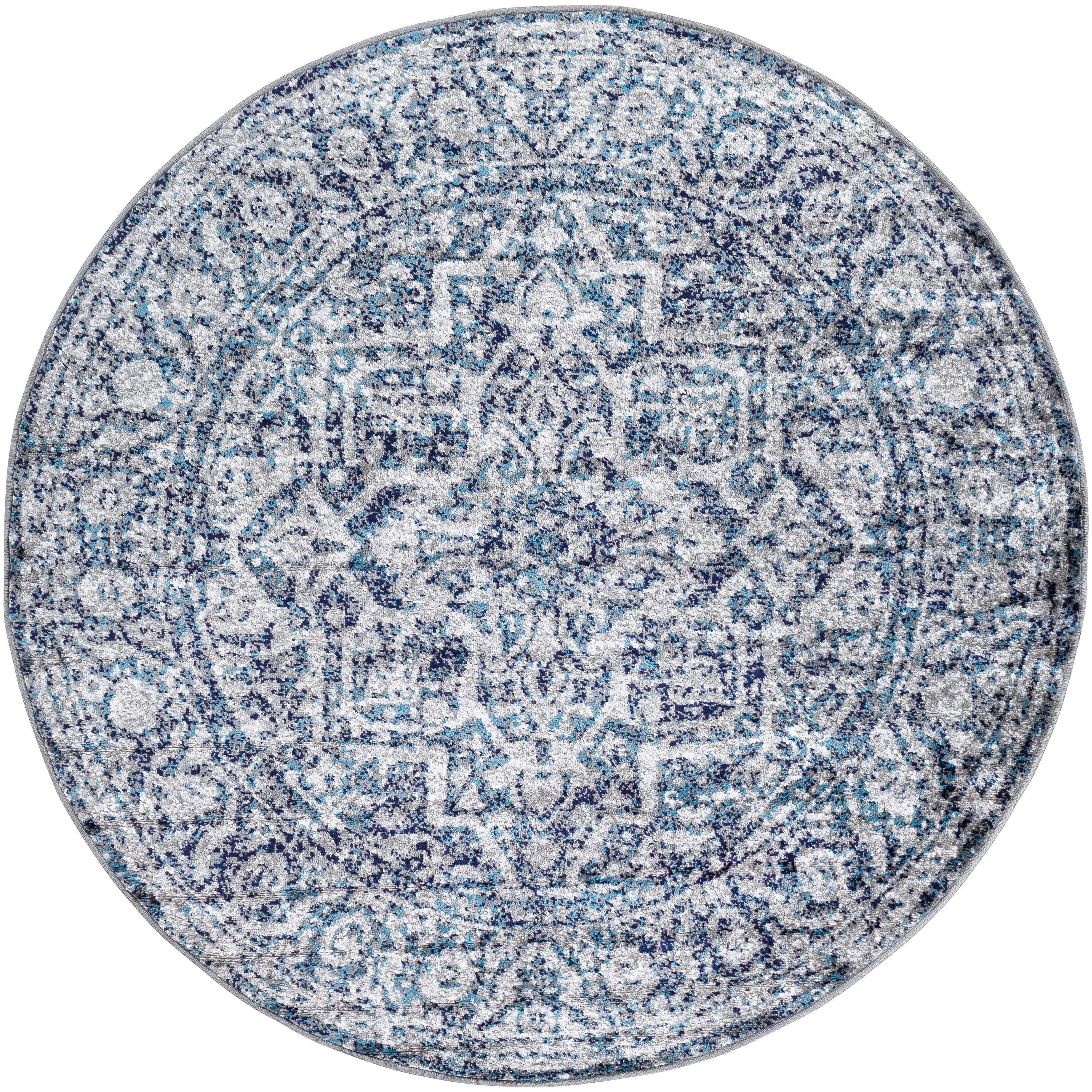 Livabliss Abbas Navy/Gray Vintage Traditional Area Rug