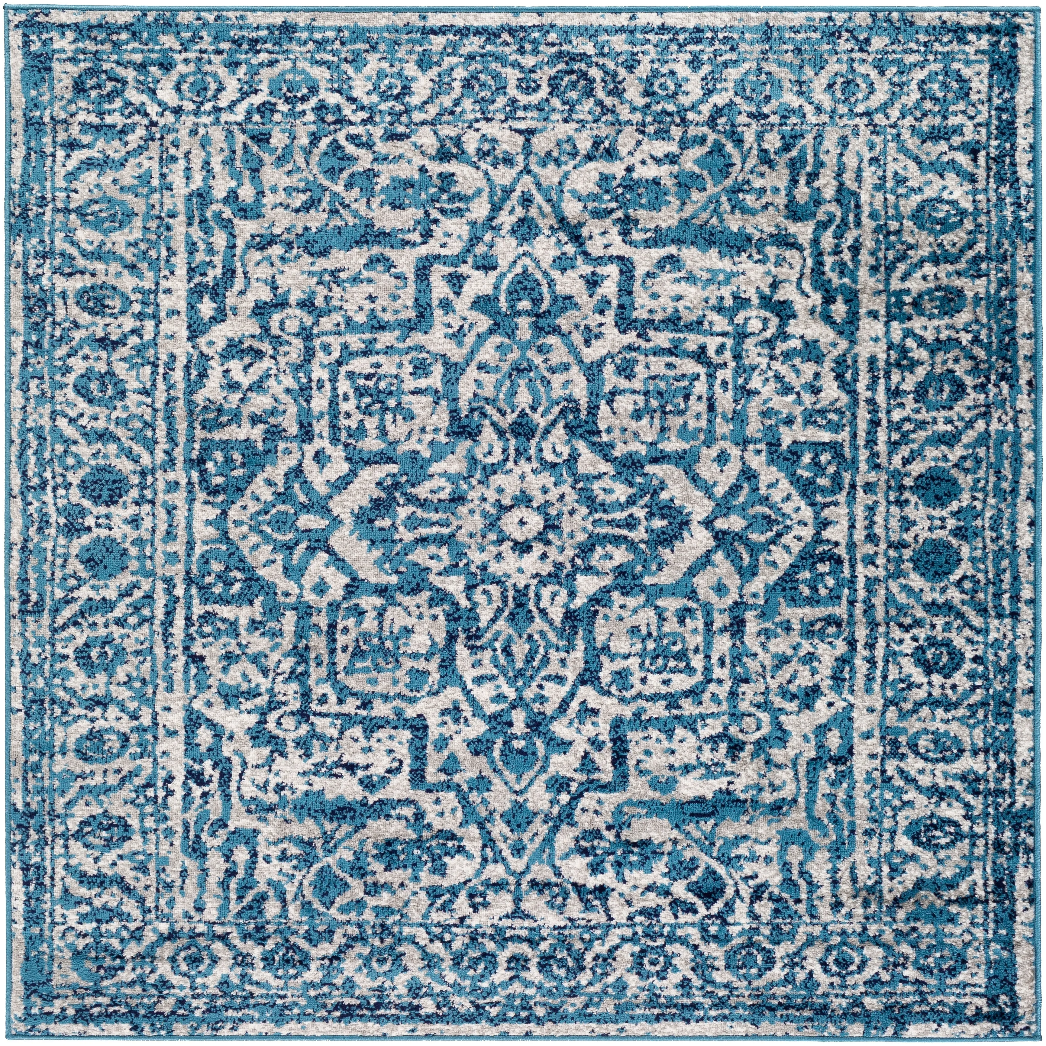 Livabliss Abbas Navy/Gray Vintage Traditional Area Rug