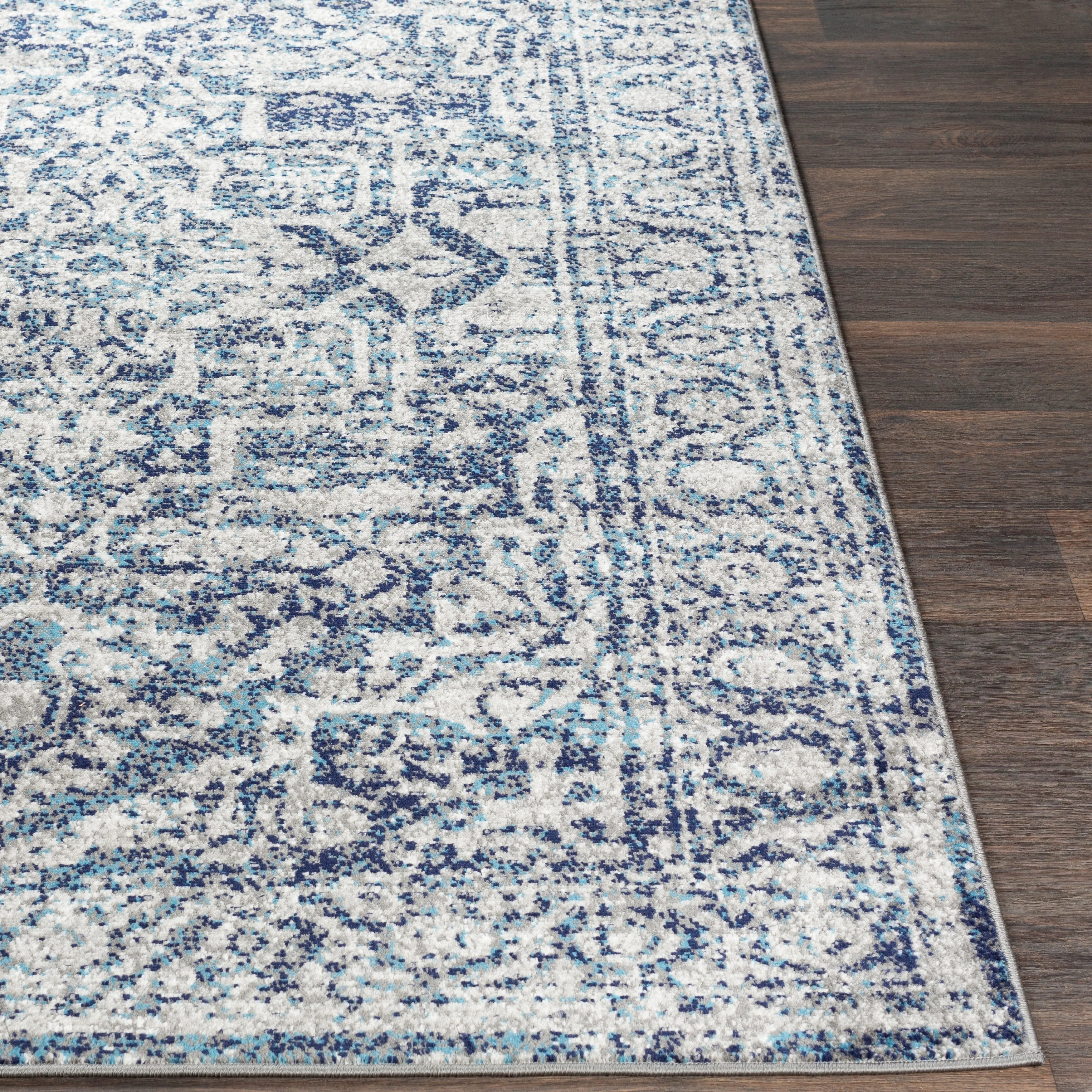 Livabliss Abbas Navy/Gray Vintage Traditional Area Rug