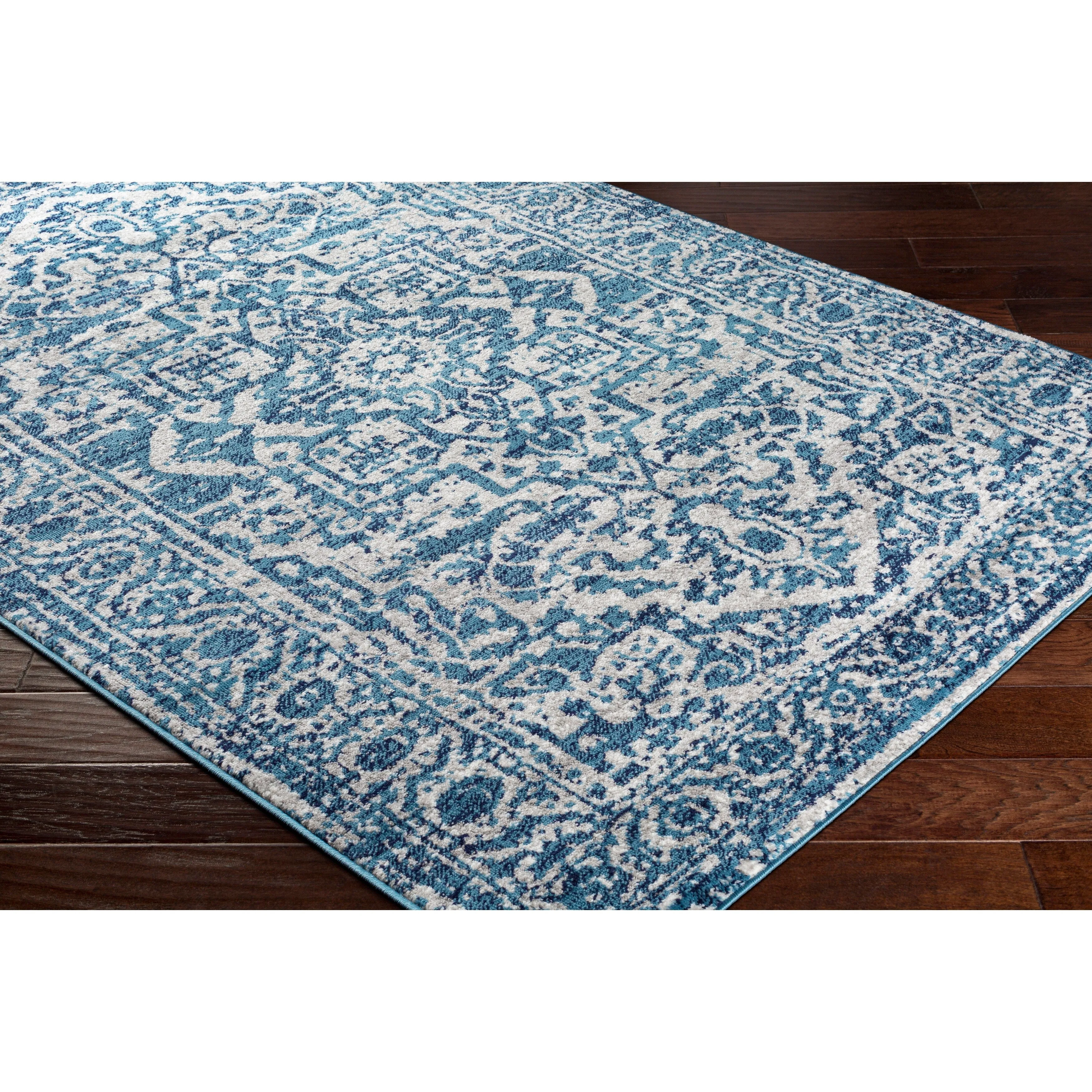 Livabliss Abbas Navy/Gray Vintage Traditional Area Rug