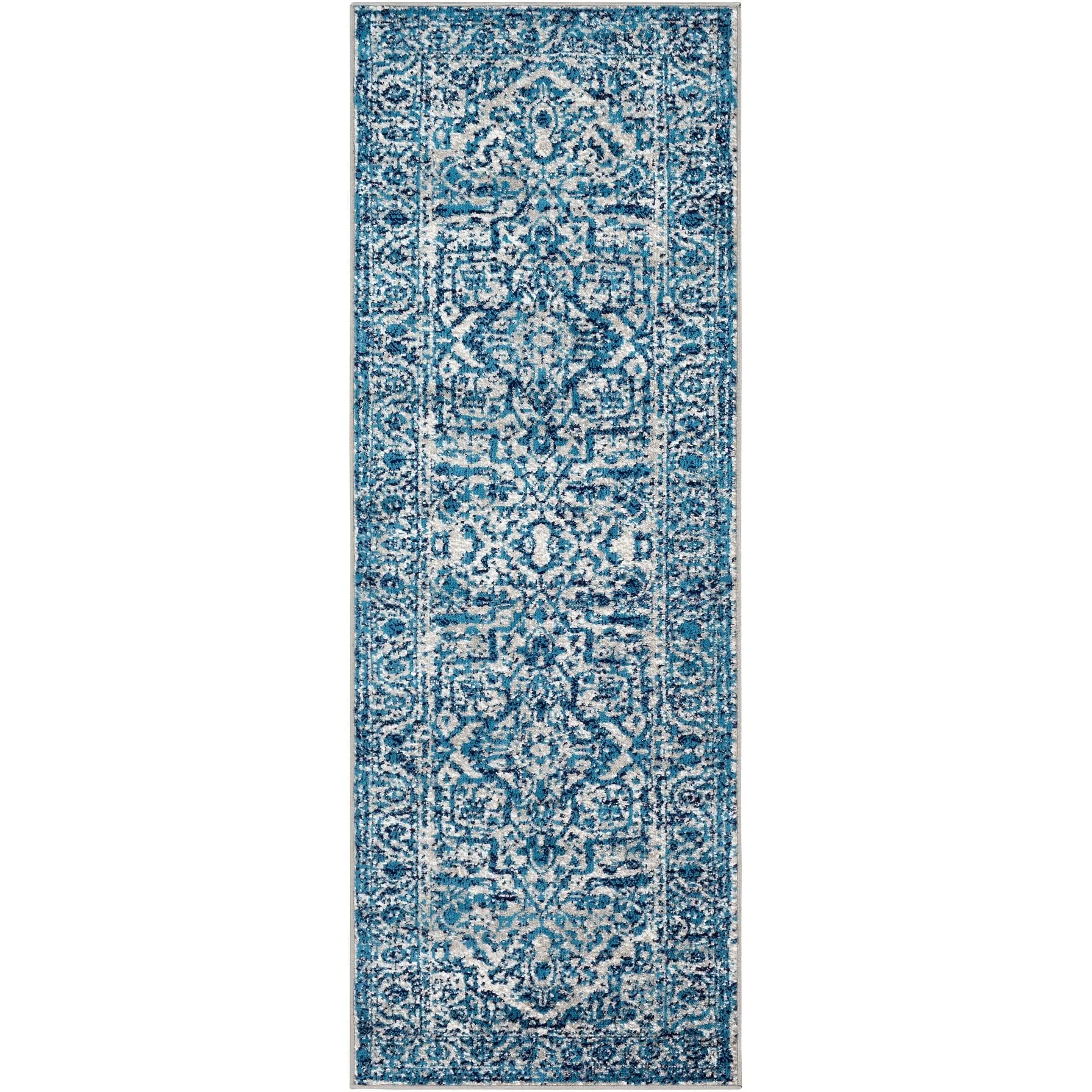 Livabliss Abbas Navy/Gray Vintage Traditional Area Rug