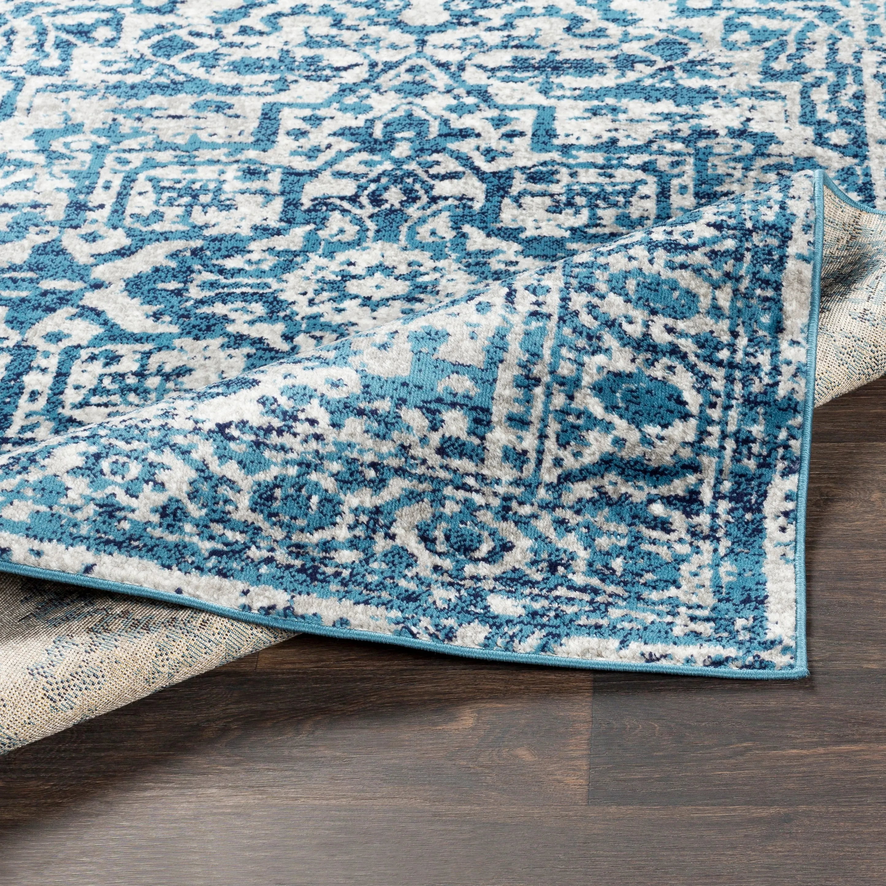 Livabliss Abbas Navy/Gray Vintage Traditional Area Rug