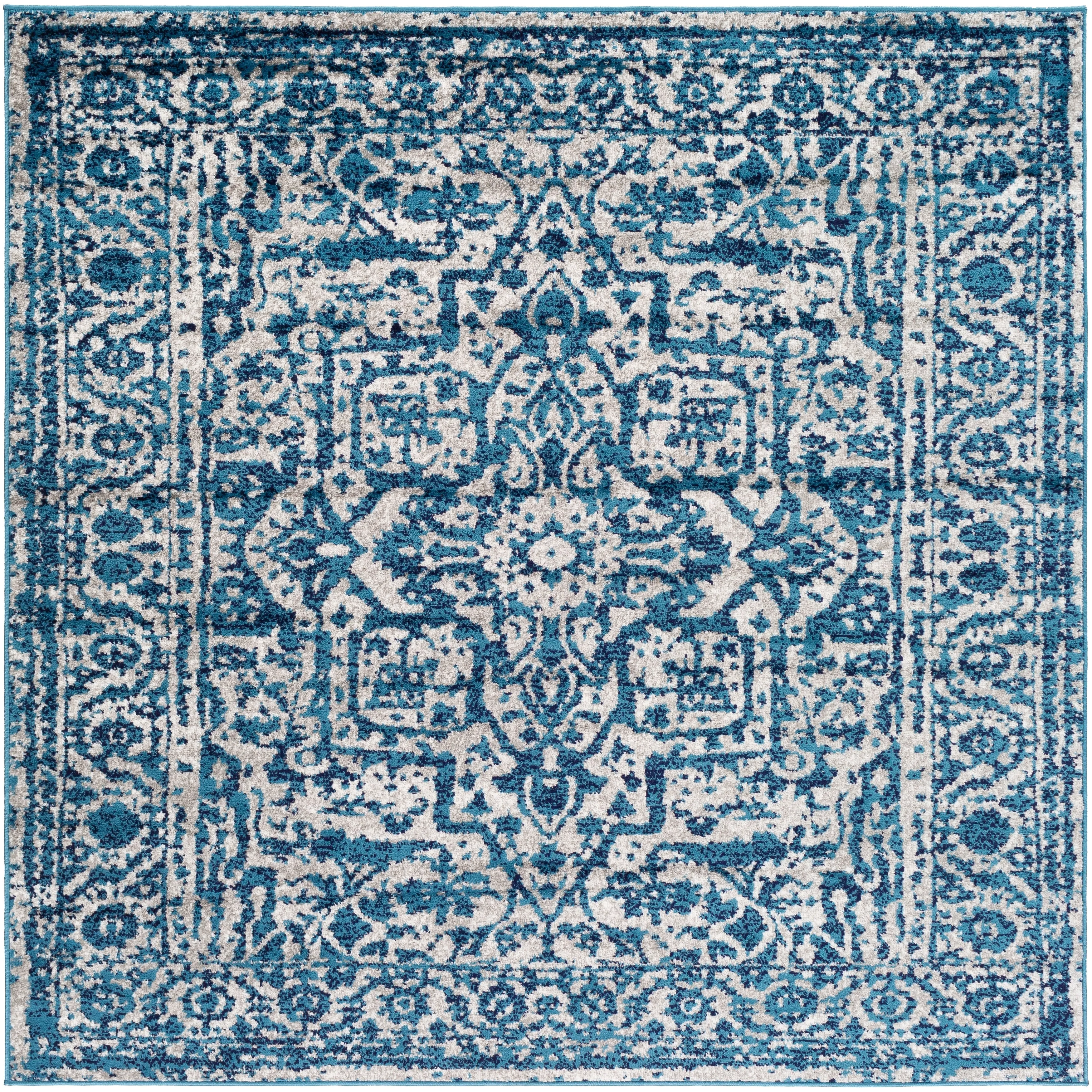 Livabliss Abbas Navy/Gray Vintage Traditional Area Rug