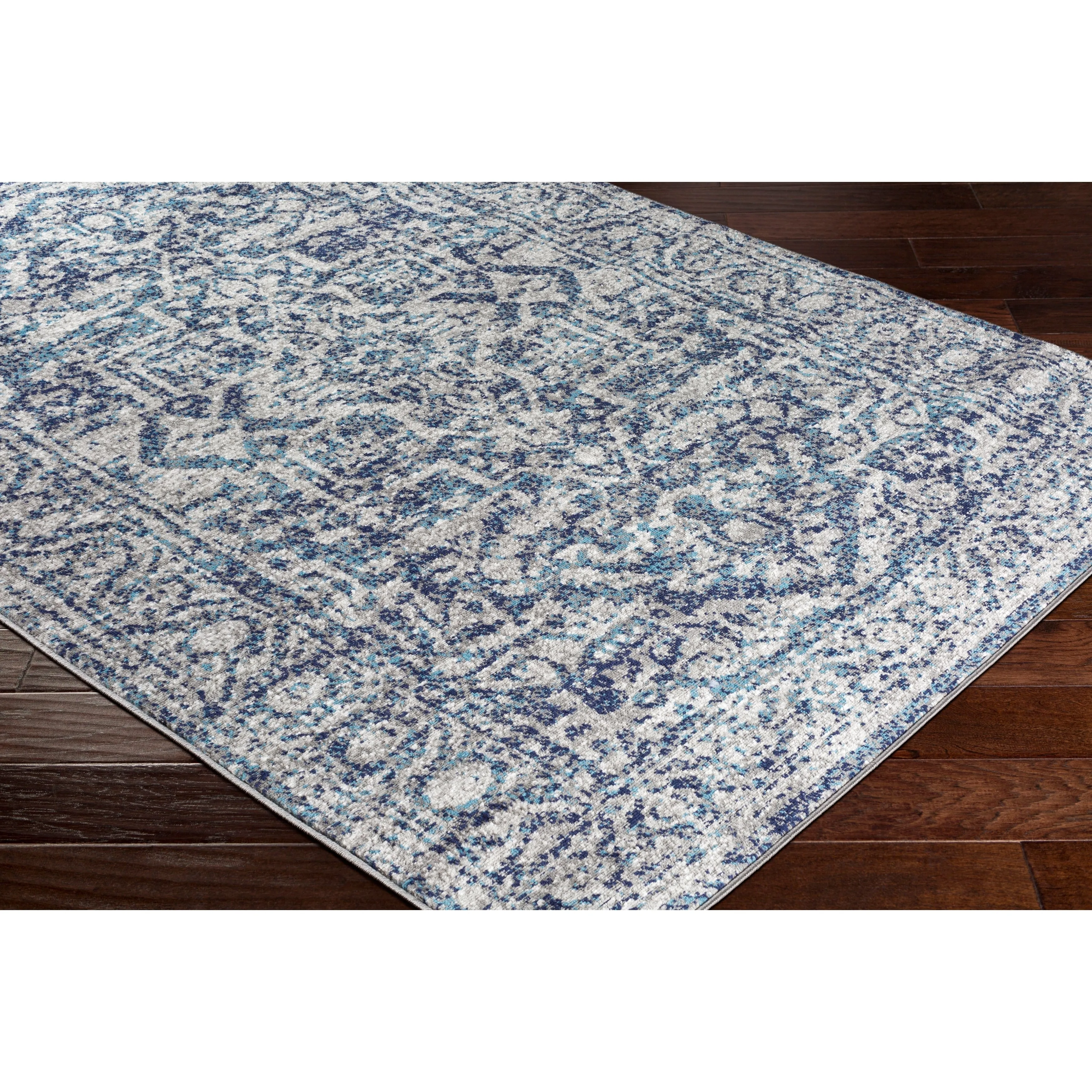 Livabliss Abbas Navy/Gray Vintage Traditional Area Rug