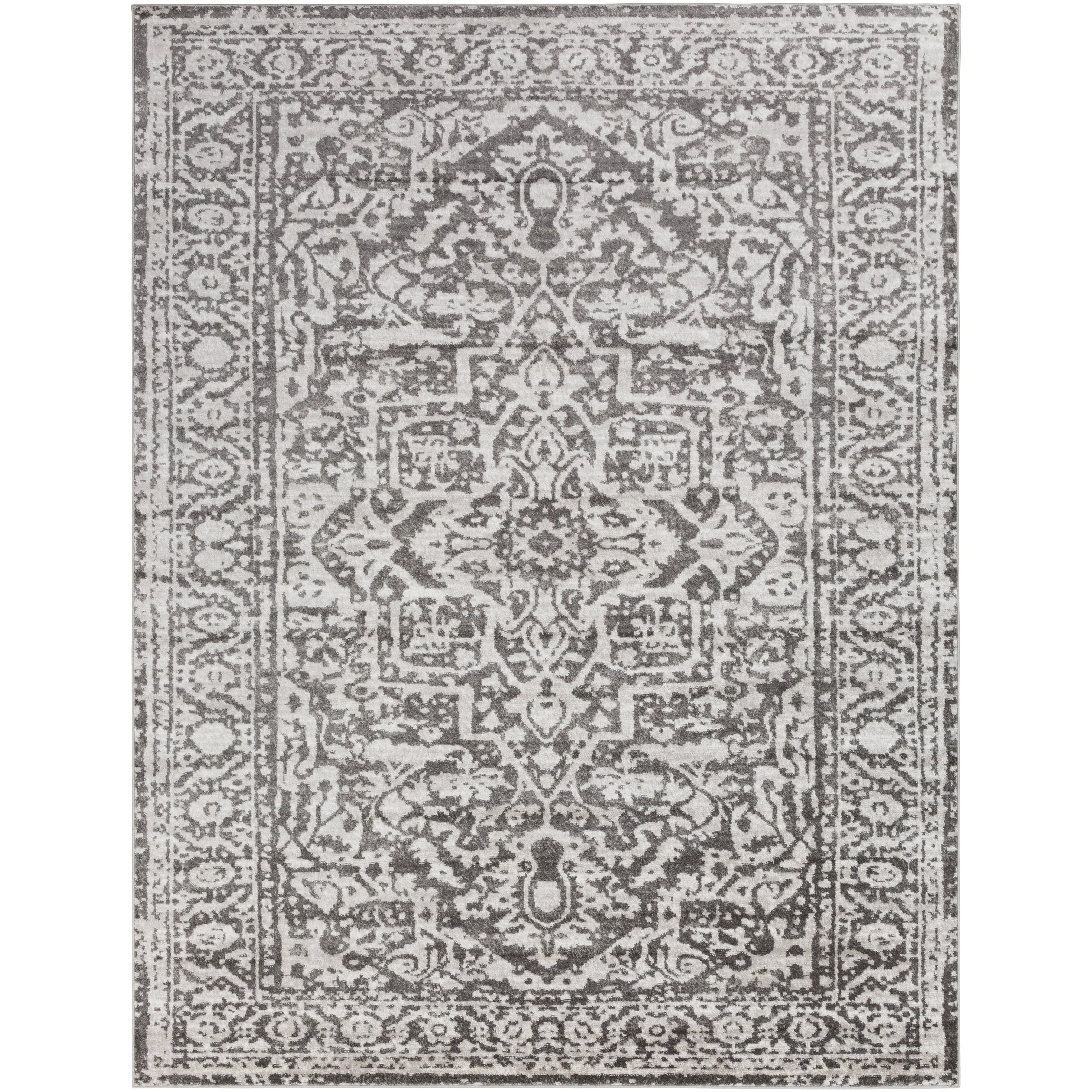 Livabliss Abbas Navy/Gray Vintage Traditional Area Rug