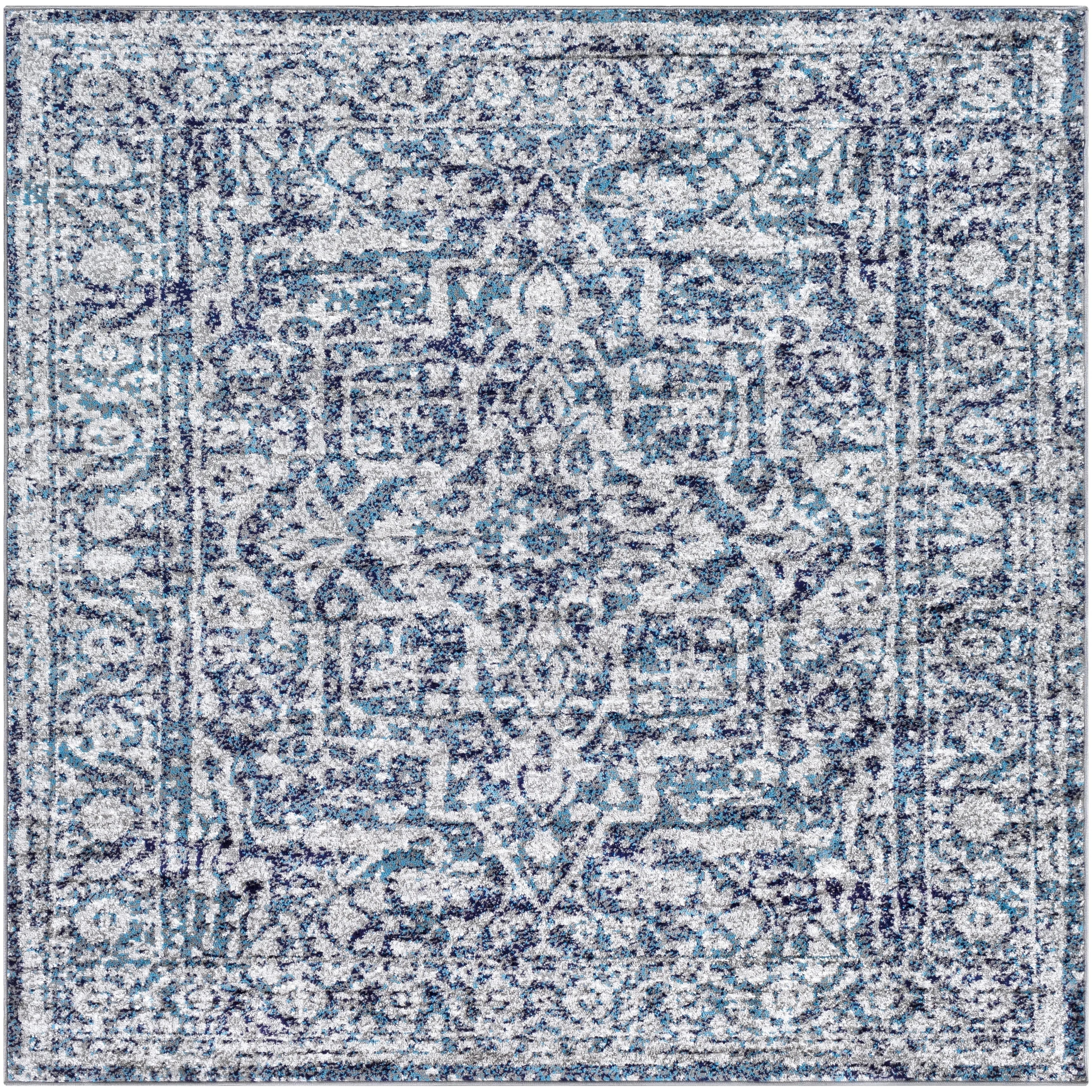 Livabliss Abbas Navy/Gray Vintage Traditional Area Rug