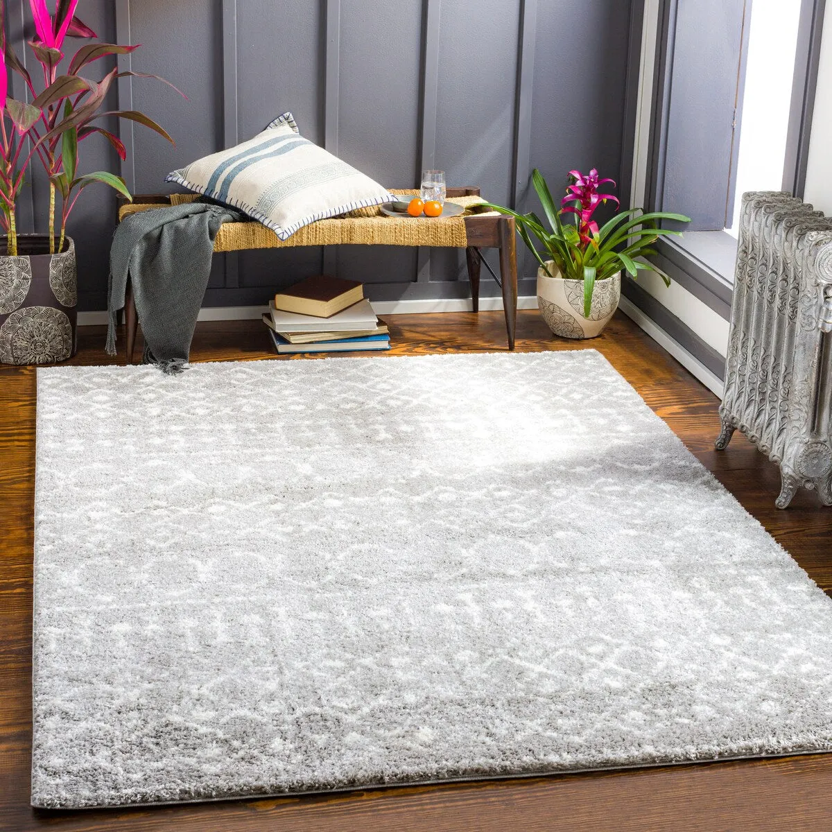 Livabliss Akai Plush Moroccan Stripe Area Rug