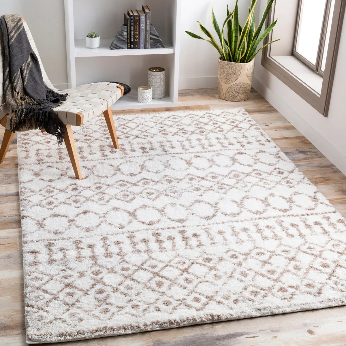 Livabliss Akai Plush Moroccan Stripe Area Rug