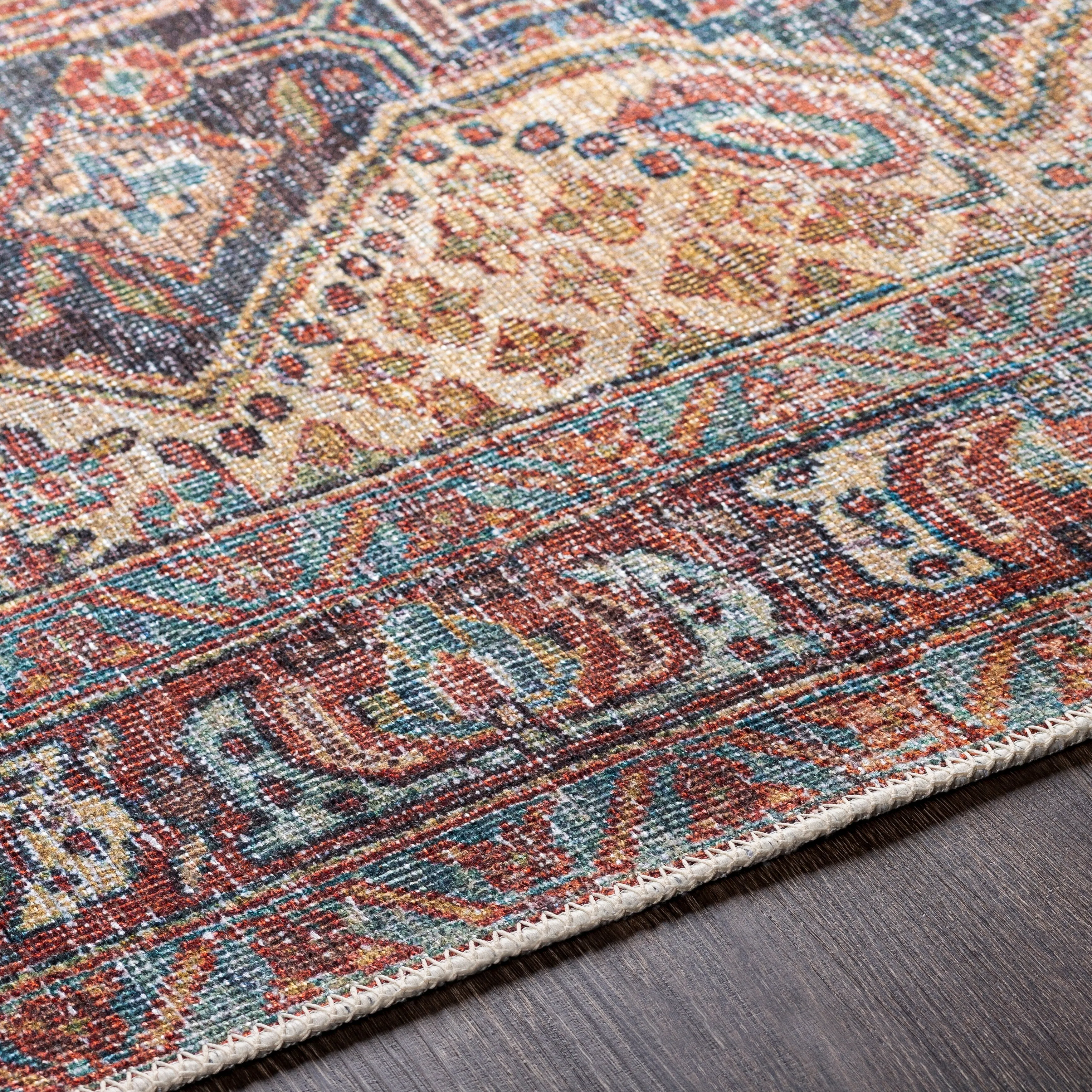 Livabliss Cardozo Vintage Machine Washable Area Rug