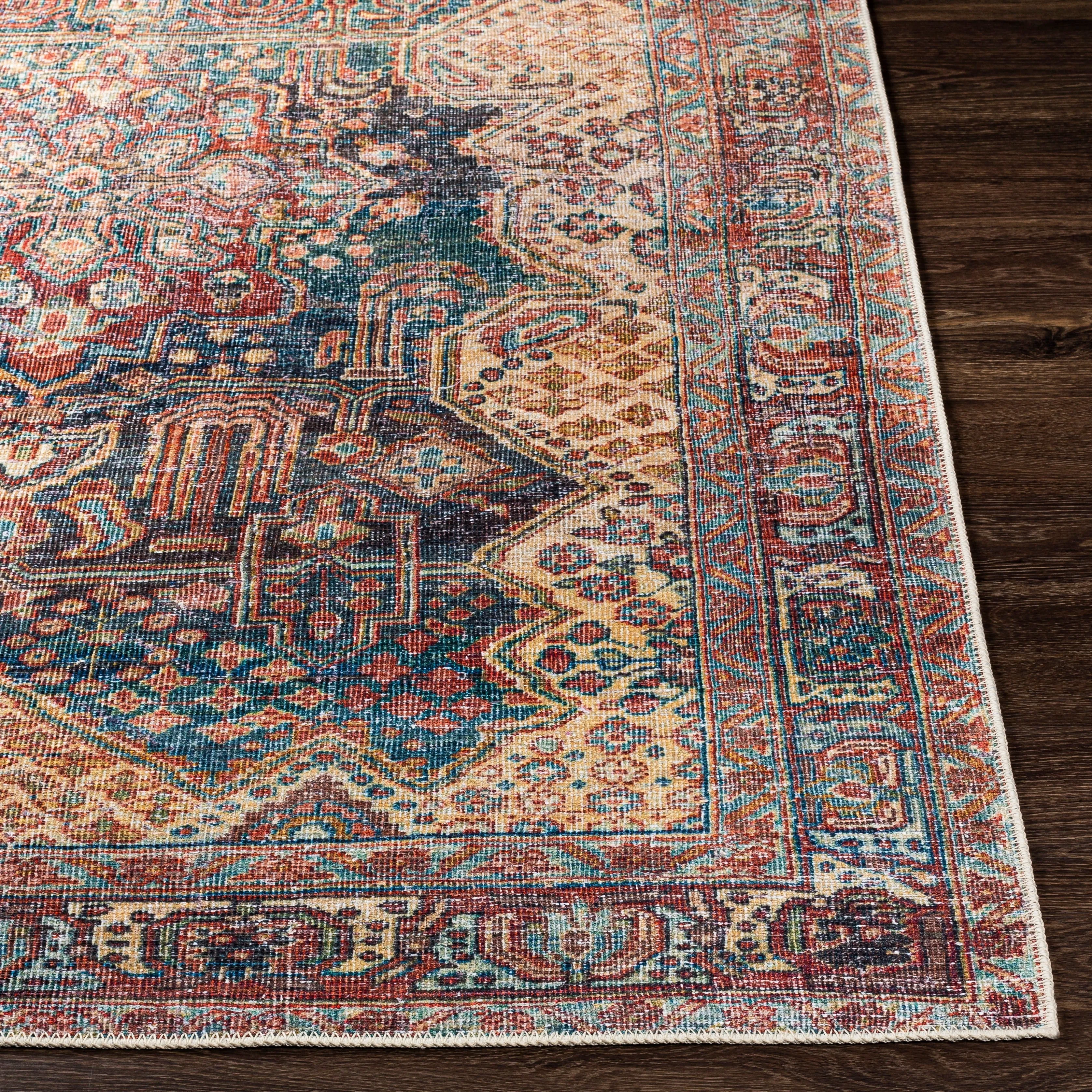 Livabliss Cardozo Vintage Machine Washable Area Rug