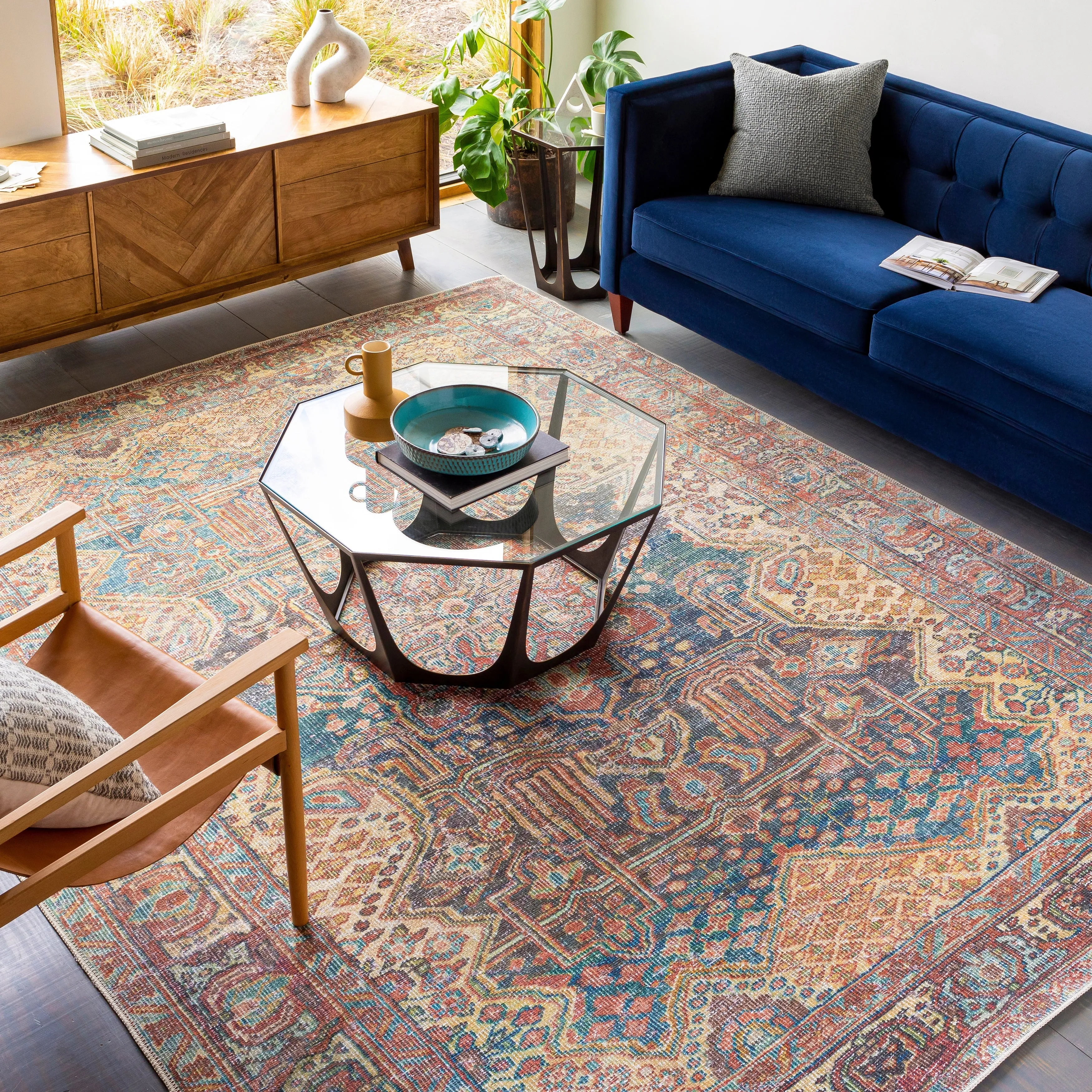 Livabliss Cardozo Vintage Machine Washable Area Rug