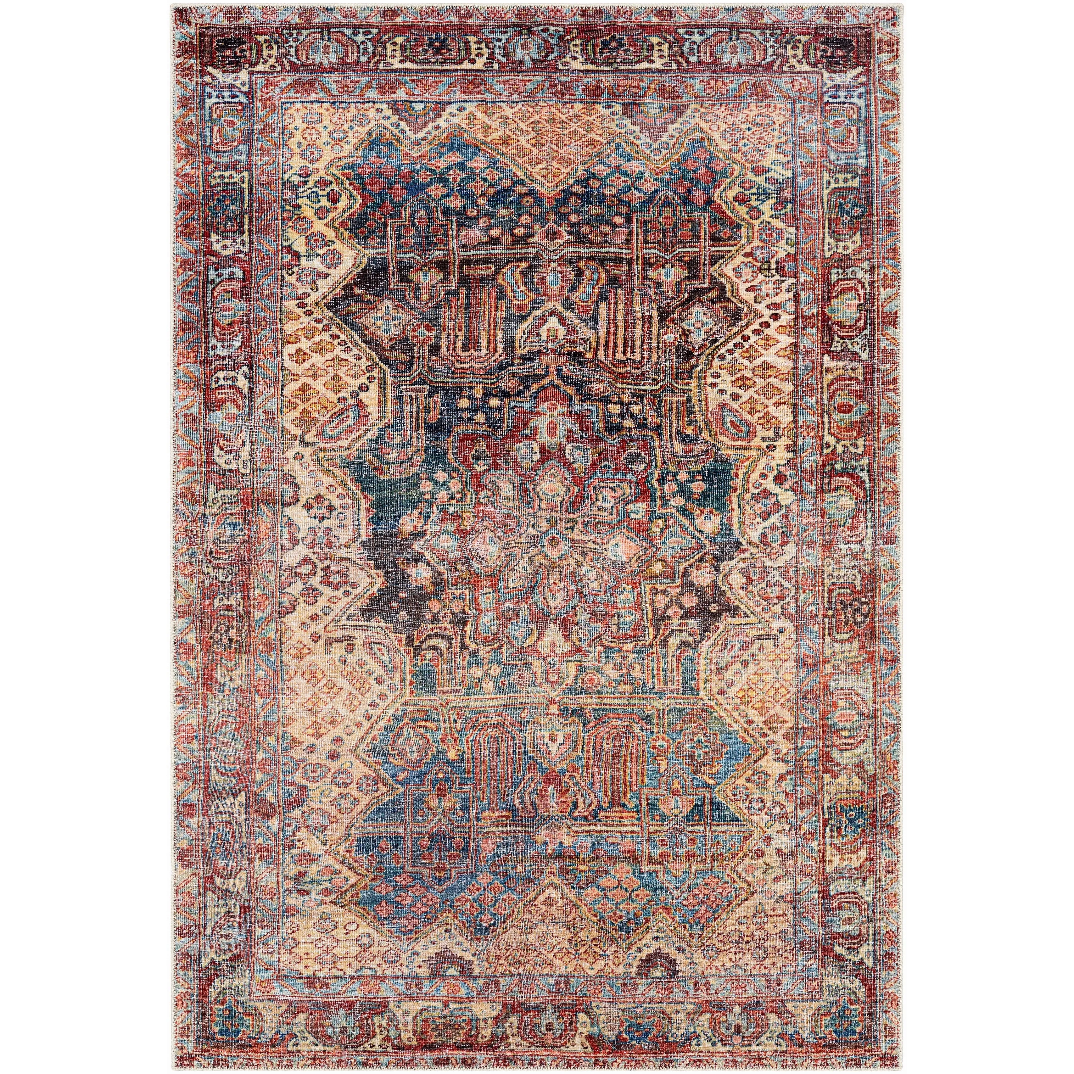Livabliss Cardozo Vintage Machine Washable Area Rug