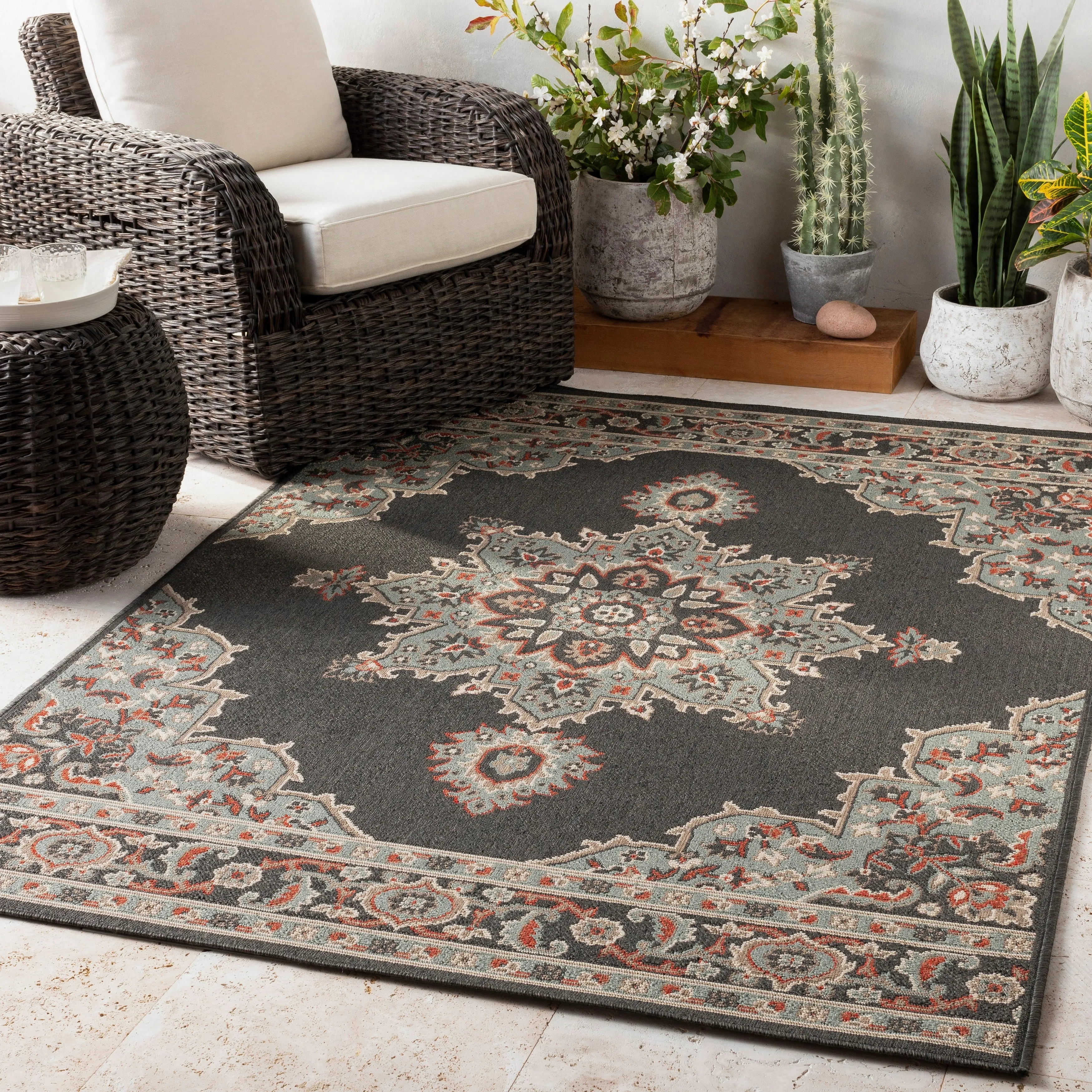 Livabliss Cesare Medallion Indoor/ Outdoor Area Rug