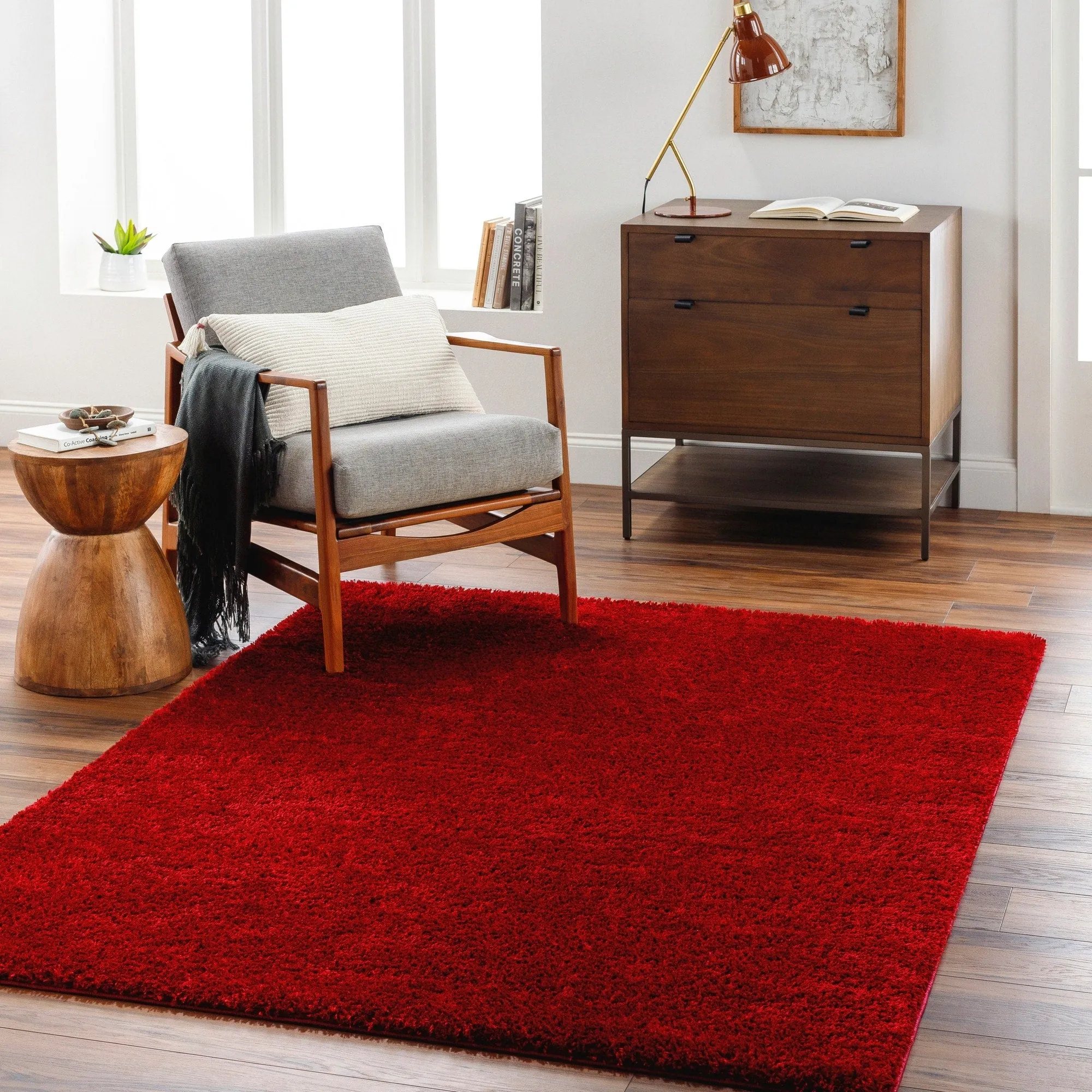Livabliss Cloudy Vibrant Solid Plush Area Rug