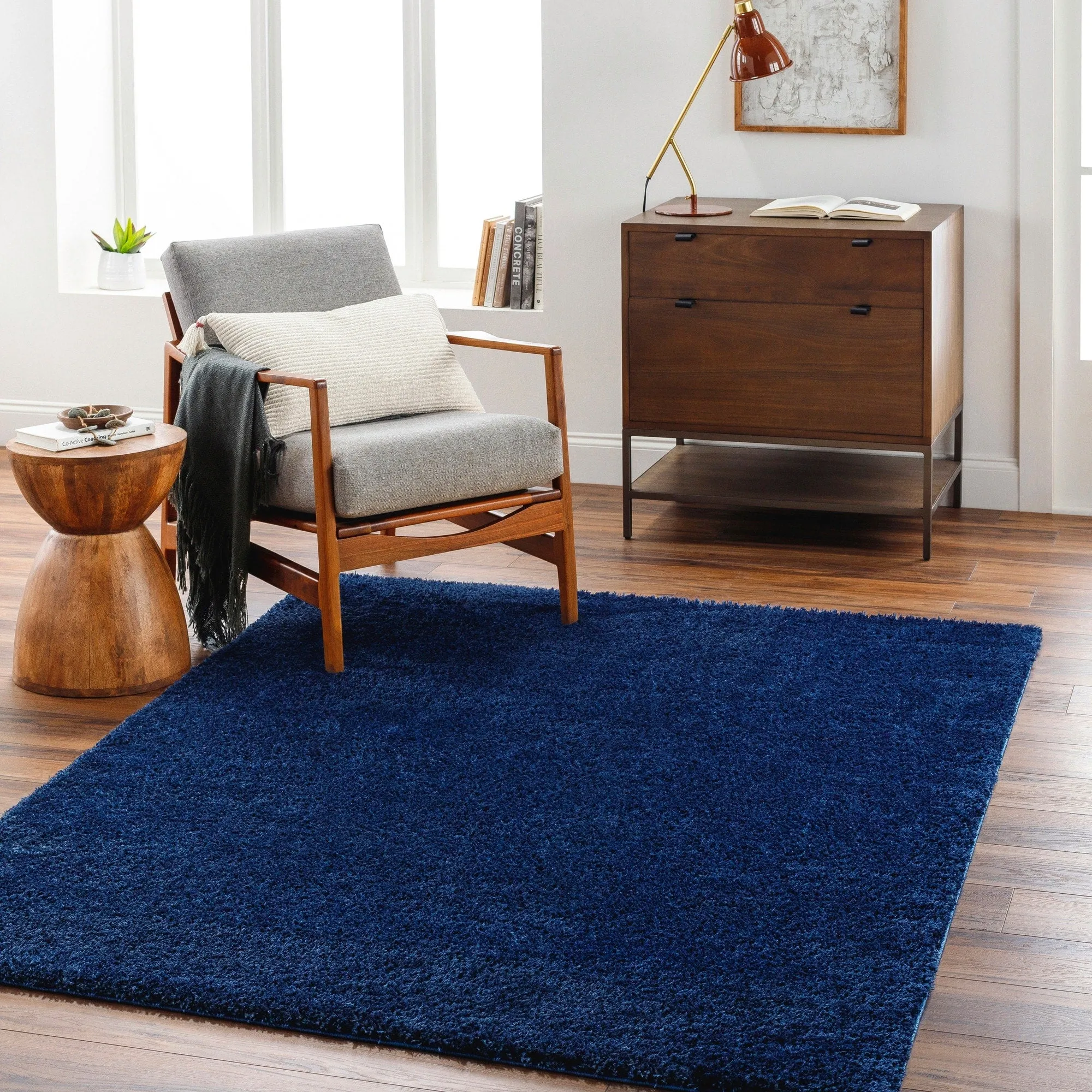 Livabliss Cloudy Vibrant Solid Plush Area Rug