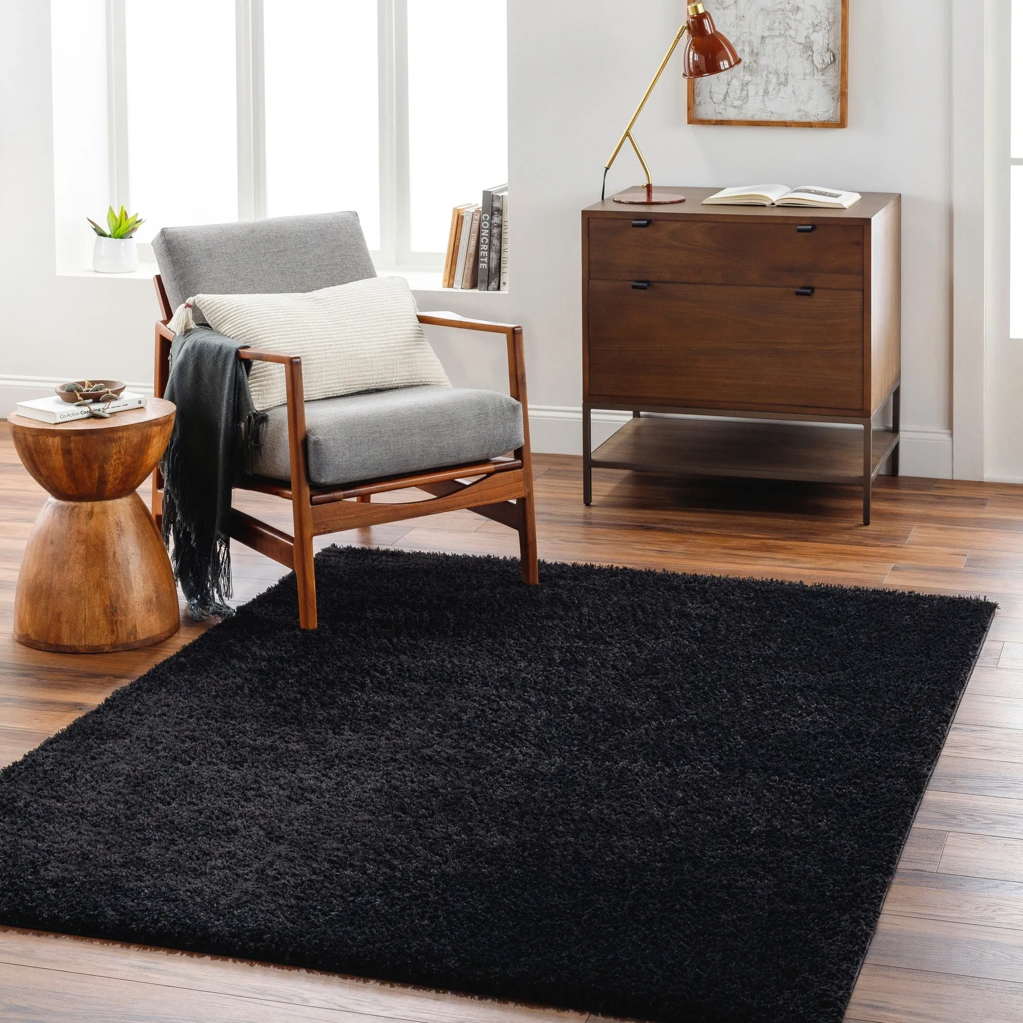 Livabliss Cloudy Vibrant Solid Plush Area Rug